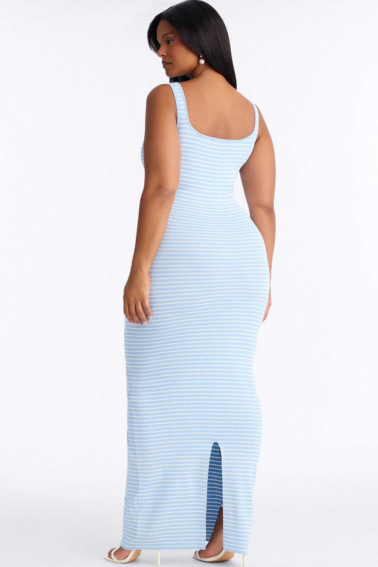 Amelia Striped Maxi Dress - Light Blue