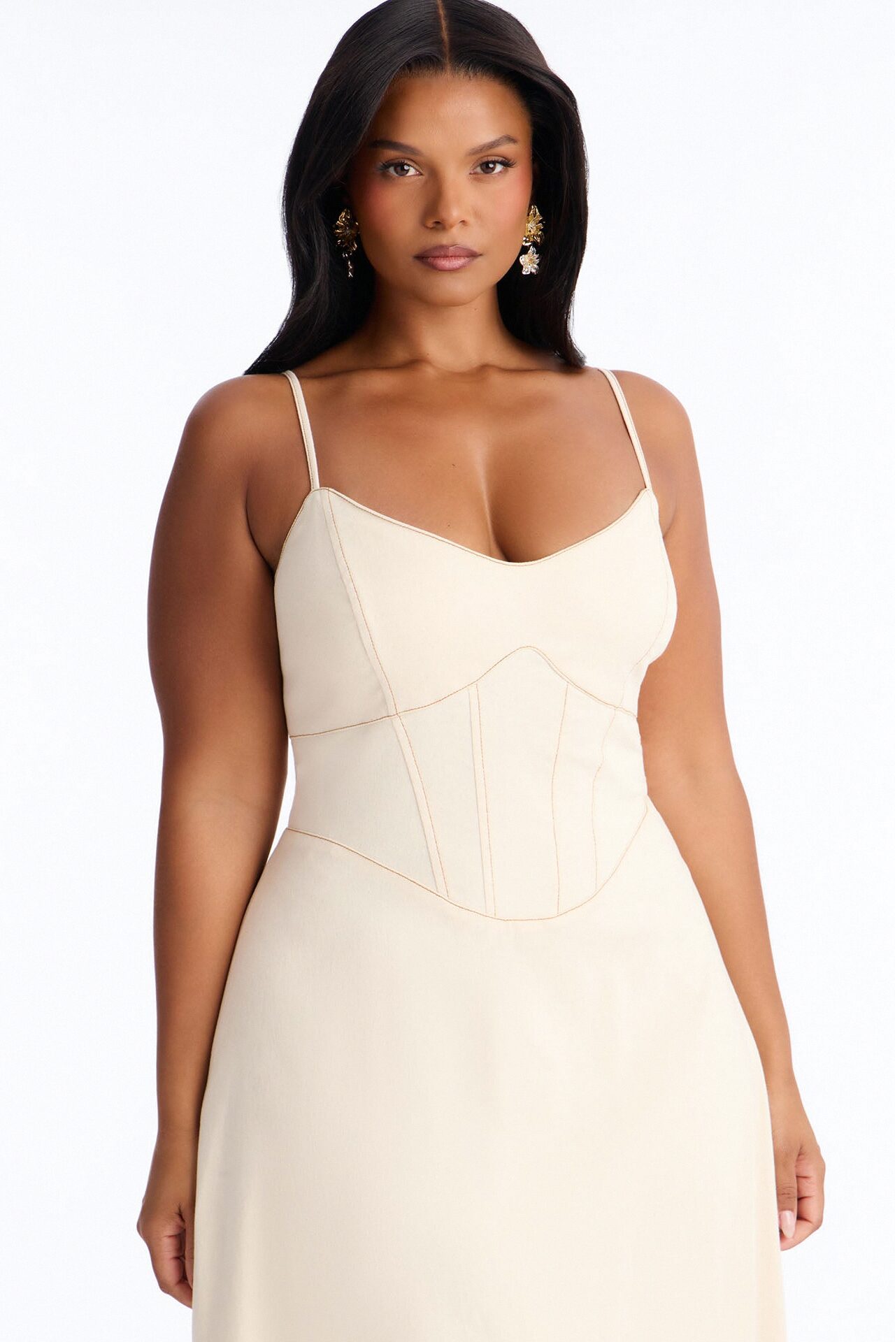Kamryn Denim Maxi Dress - Cream
