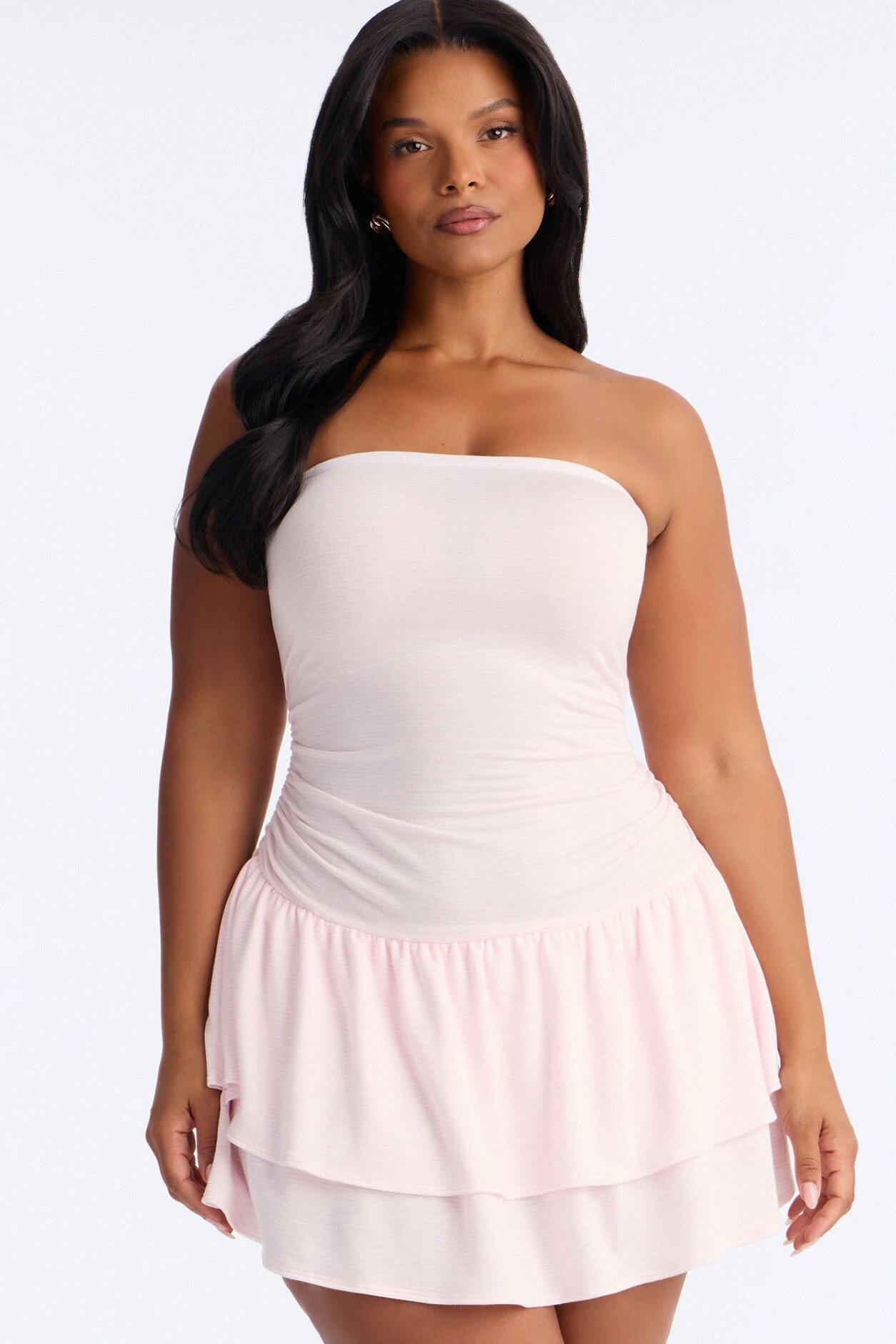 Lyanna Striped Strapless Micro Mini Dress - Pink/combo