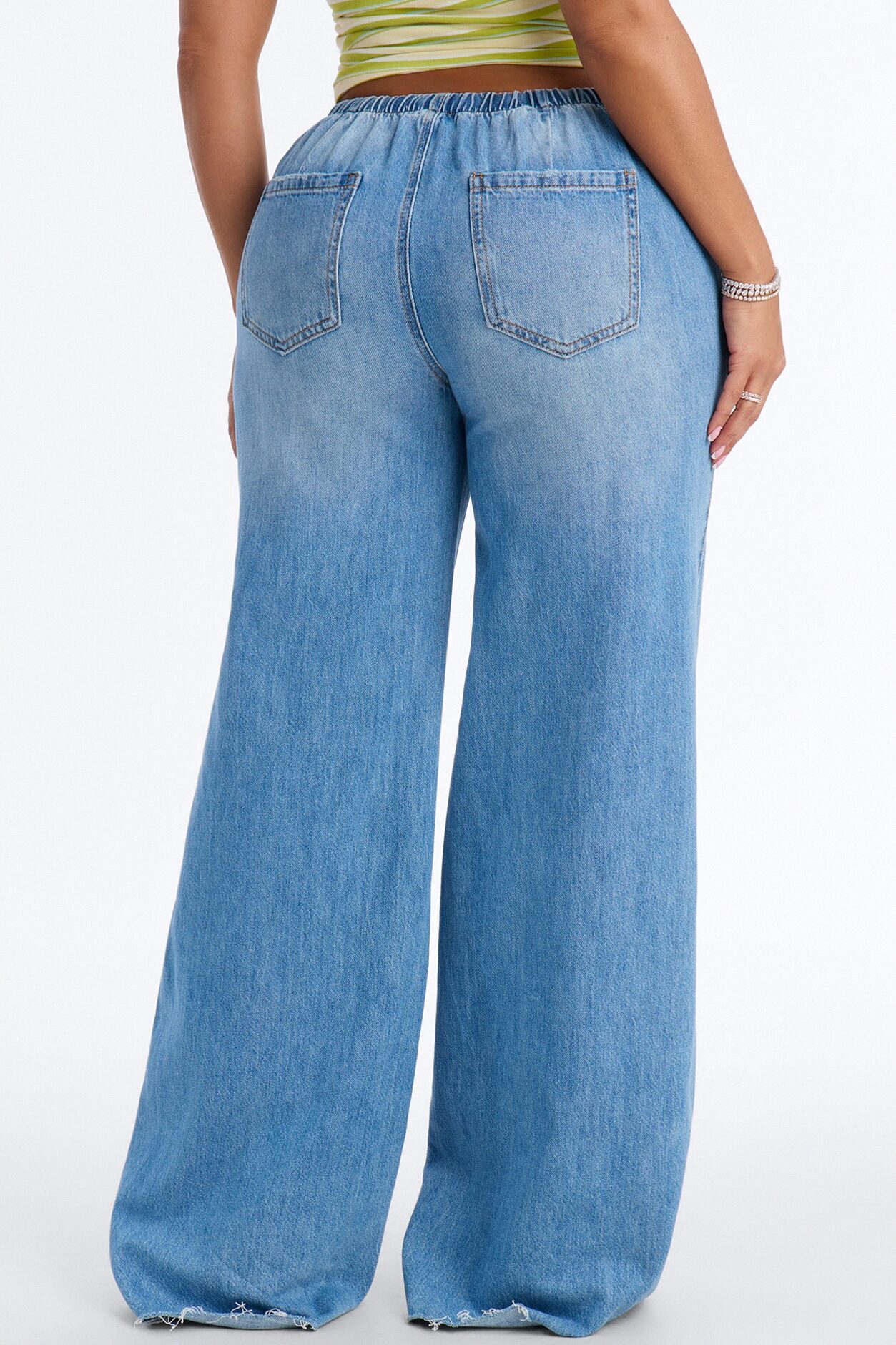 Group 7 Tie Waist Jeans - Light Wash