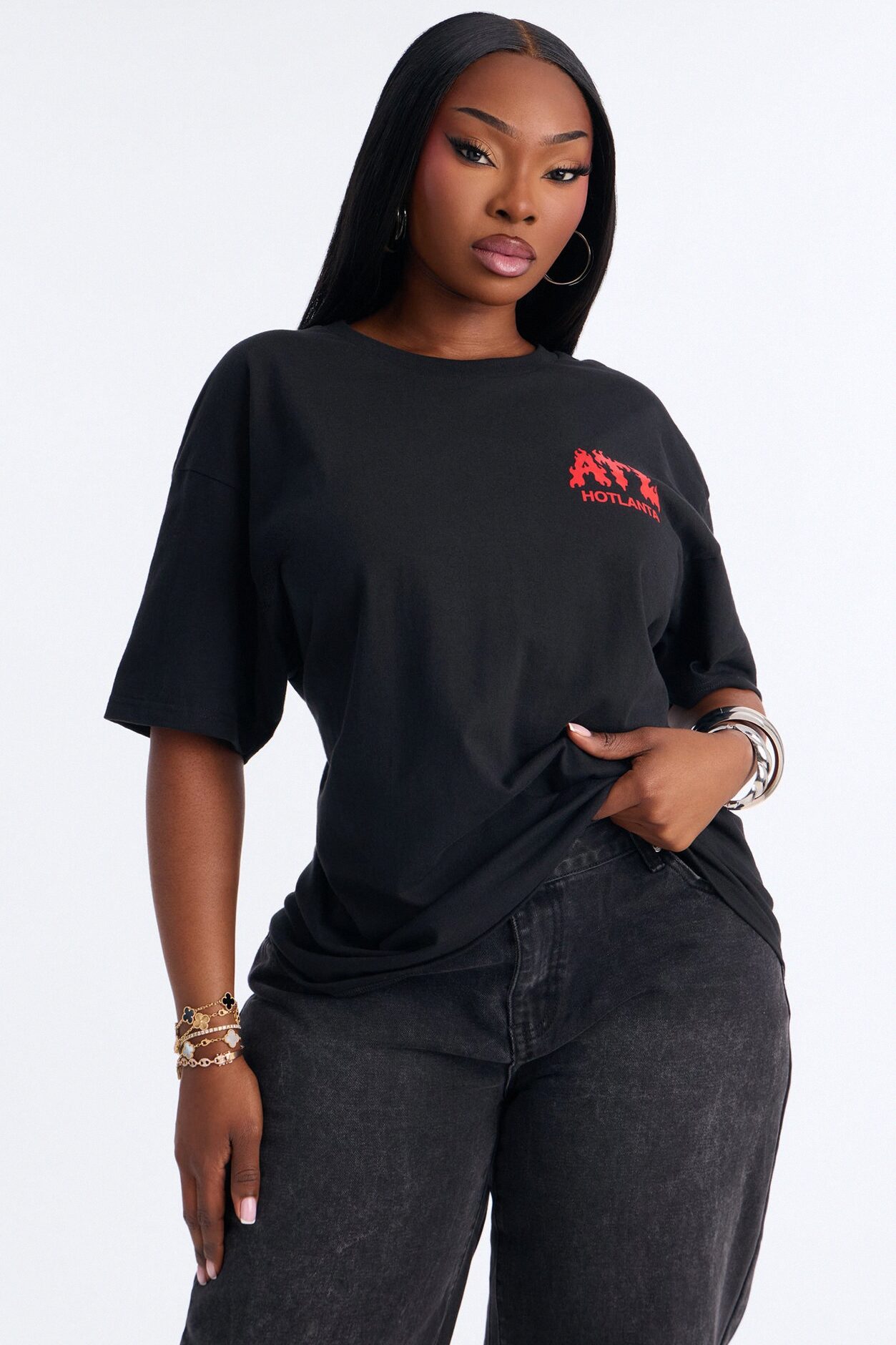Hotlanta Front And Back Graphic Tee - Black