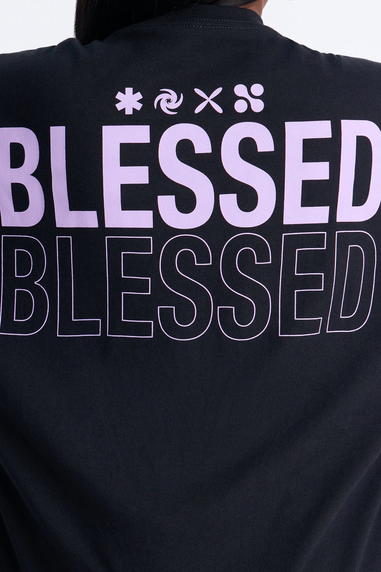 Stay Blessed Washed Oversized Tee - Black Wash