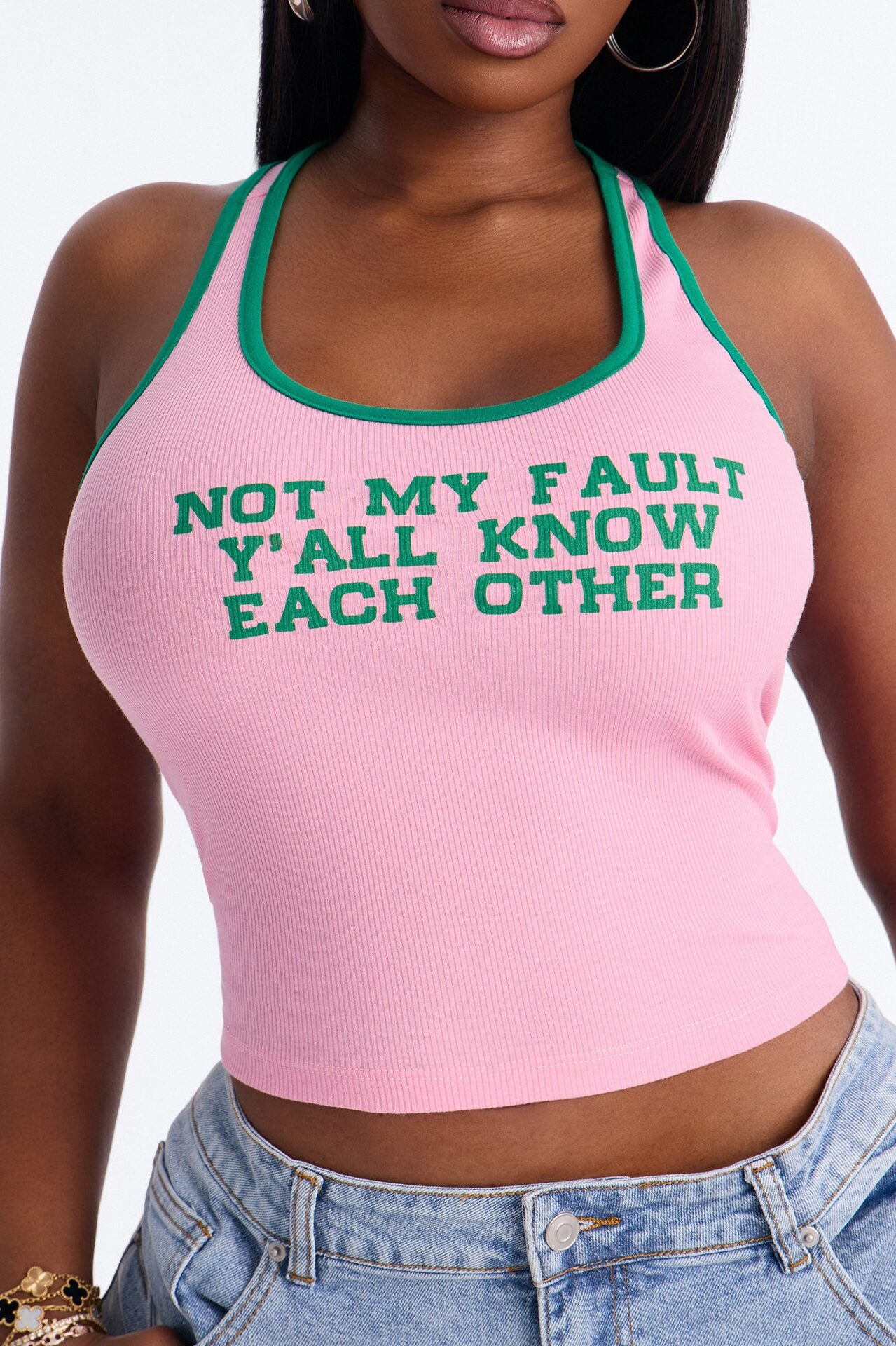 Not My Fault Y'all Know Each Other Tank Top - Pink