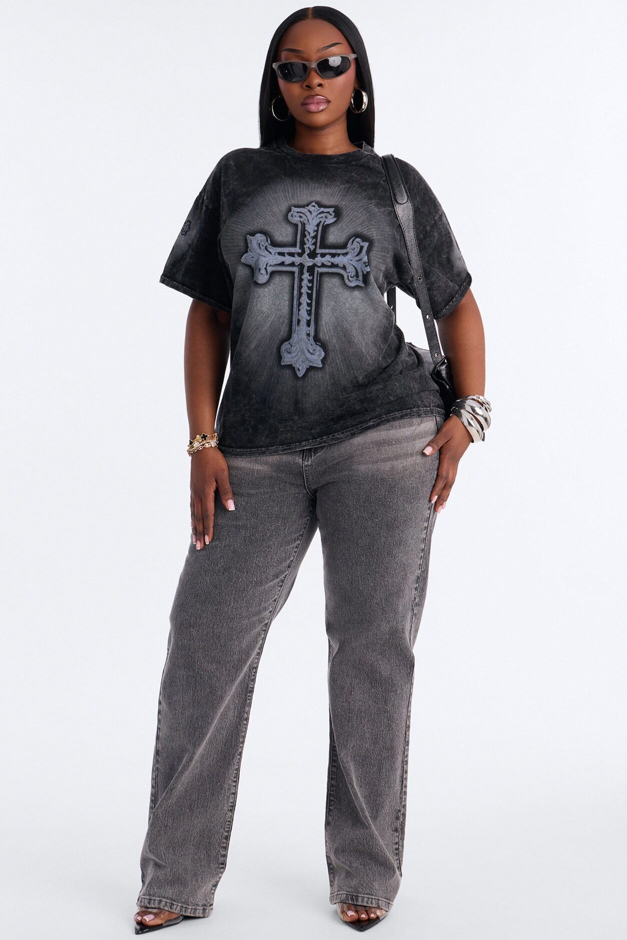 Lights From Above Washed Tee - Black Wash