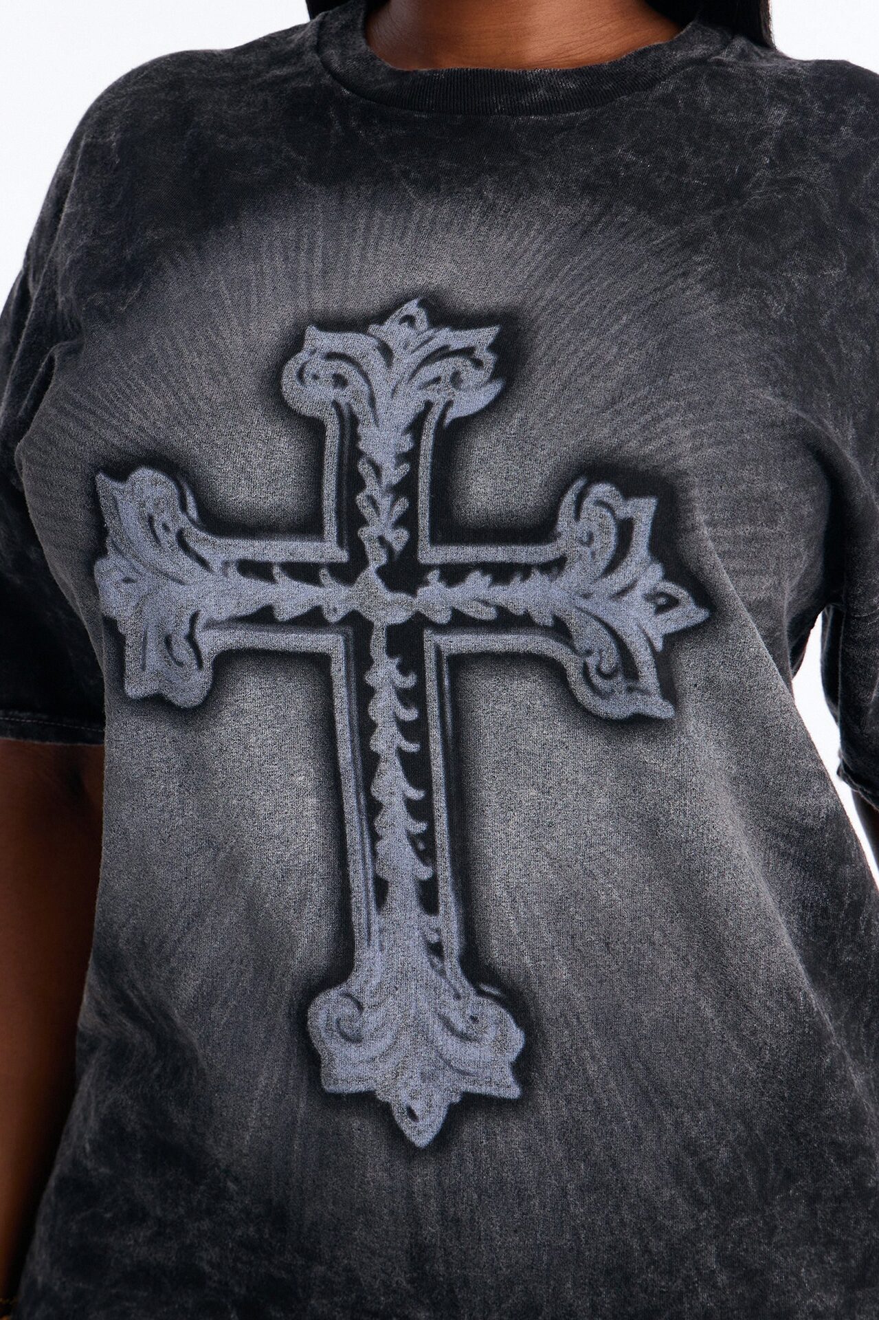 Lights From Above Washed Tee - Black Wash