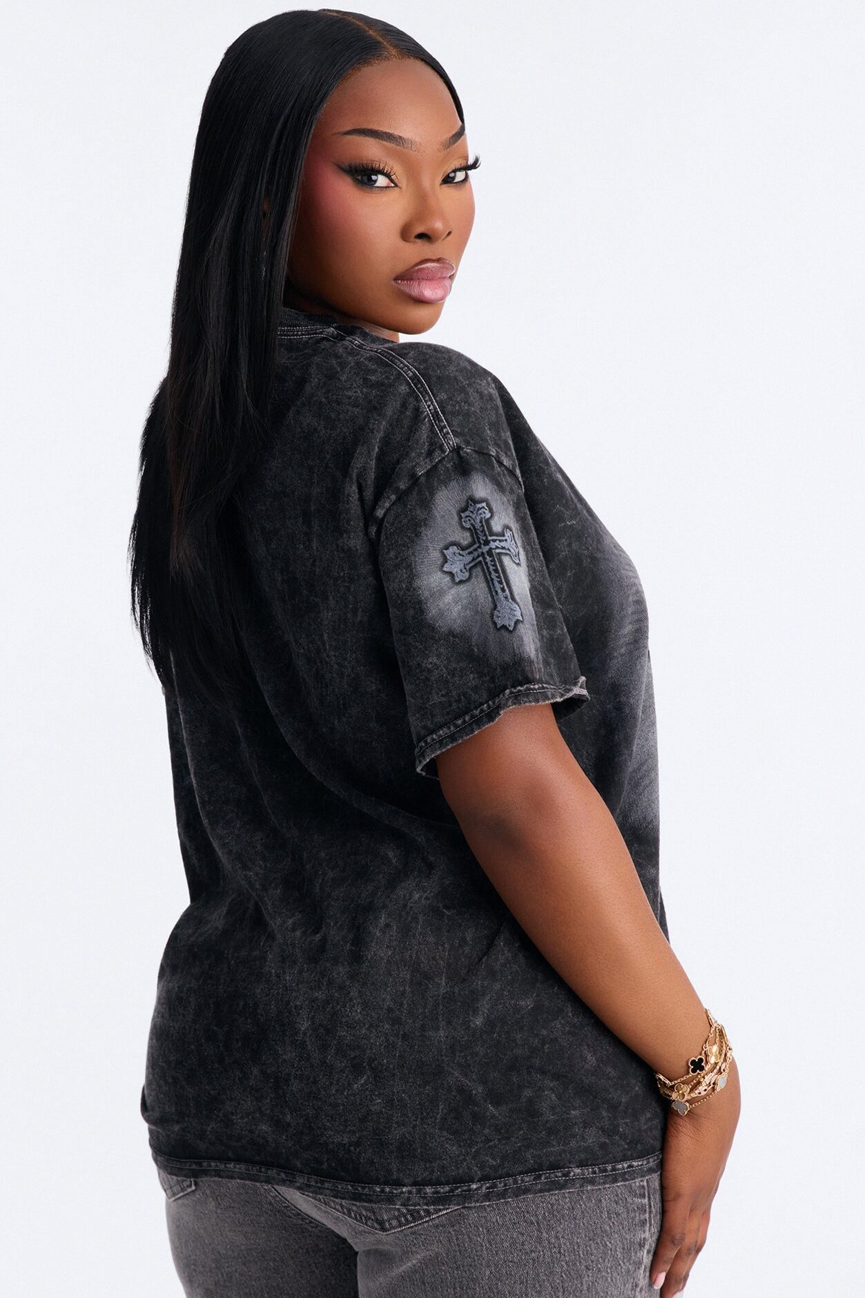 Lights From Above Washed Tee - Black Wash