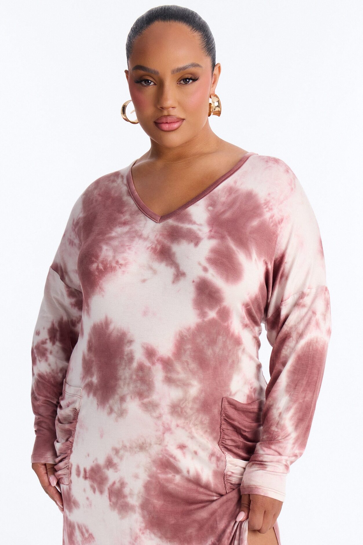 Rayne Tie Dye Maxi Dress - Mauve/combo