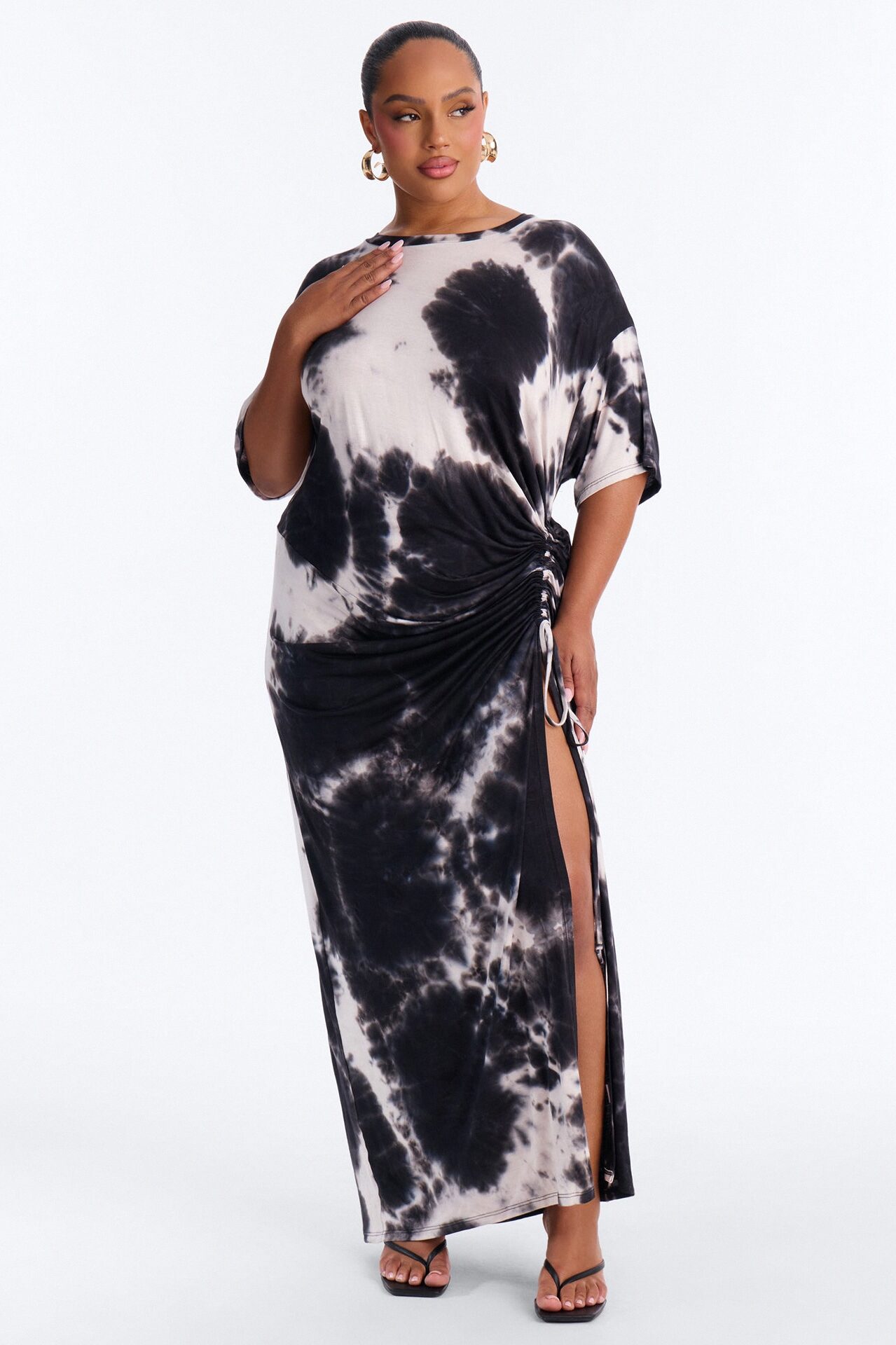 Tatum Tie Dye Maxi Dress - Black/combo