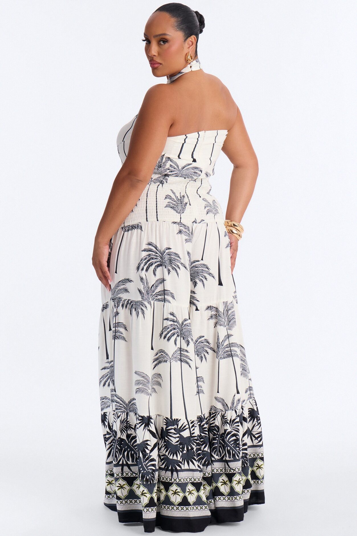 Trissa Tropical Halter Jumpsuit - Navy