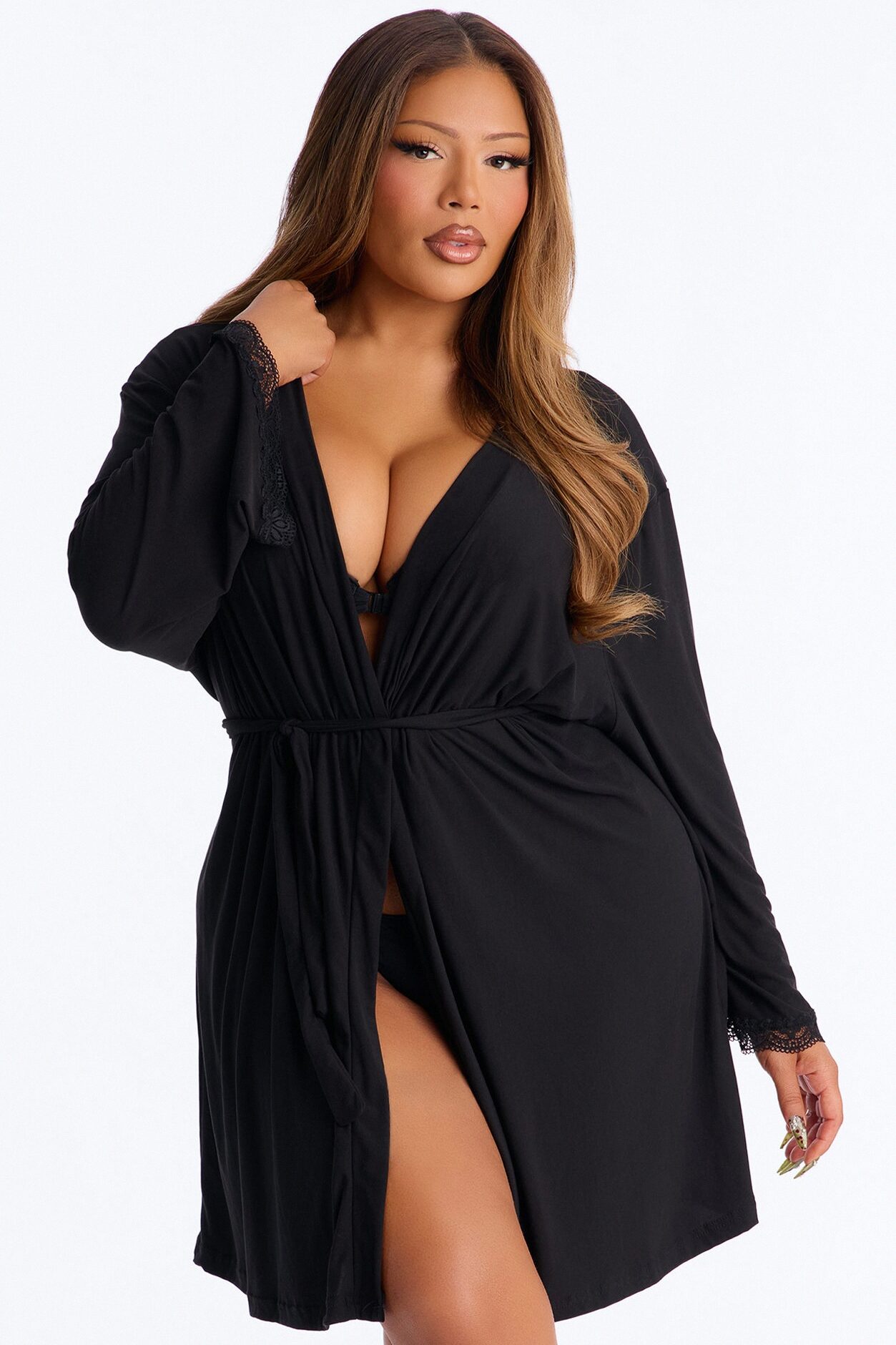 Squad Needs A Martini Robe - Black