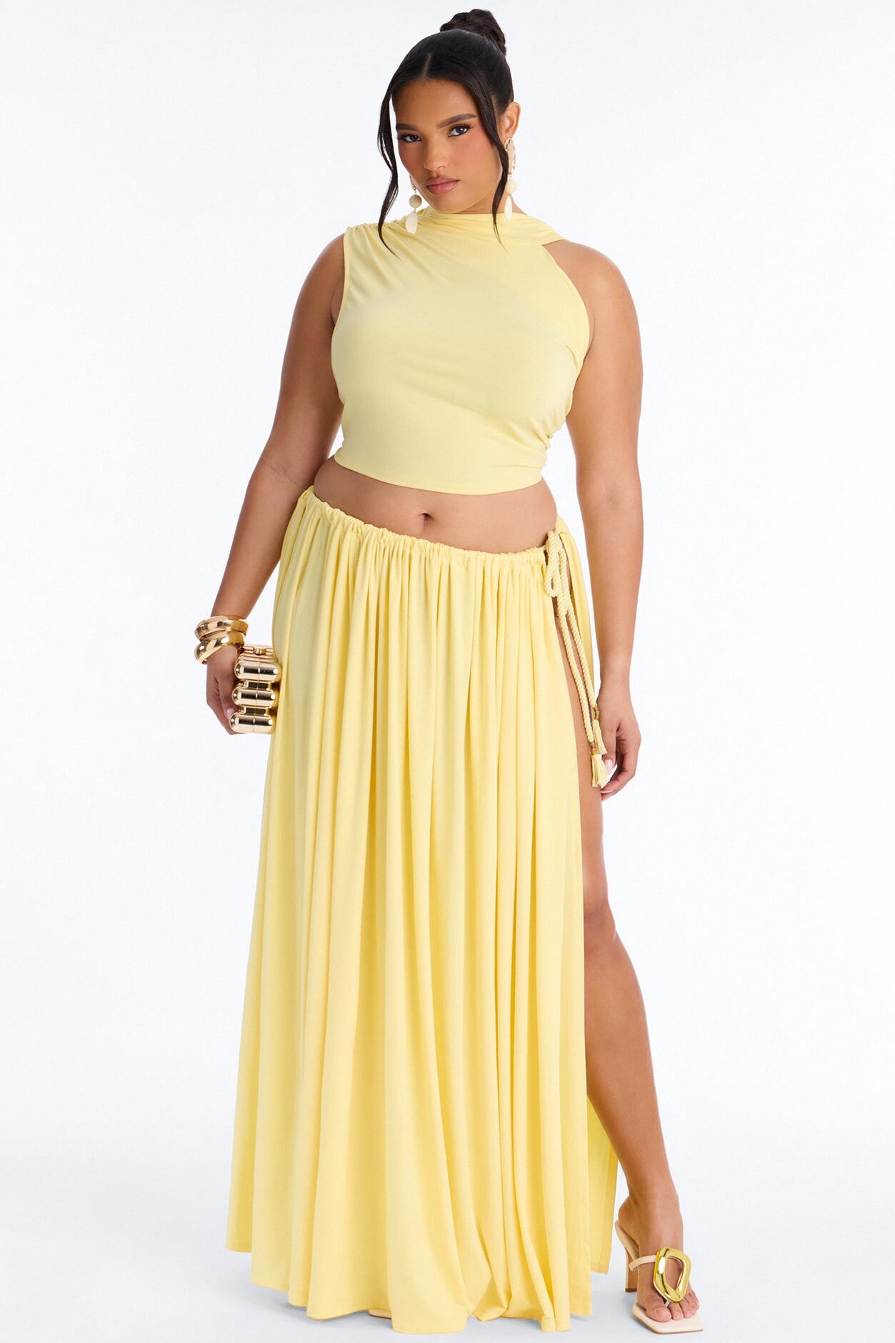 Riley Maxi Skirt Set - Yellow