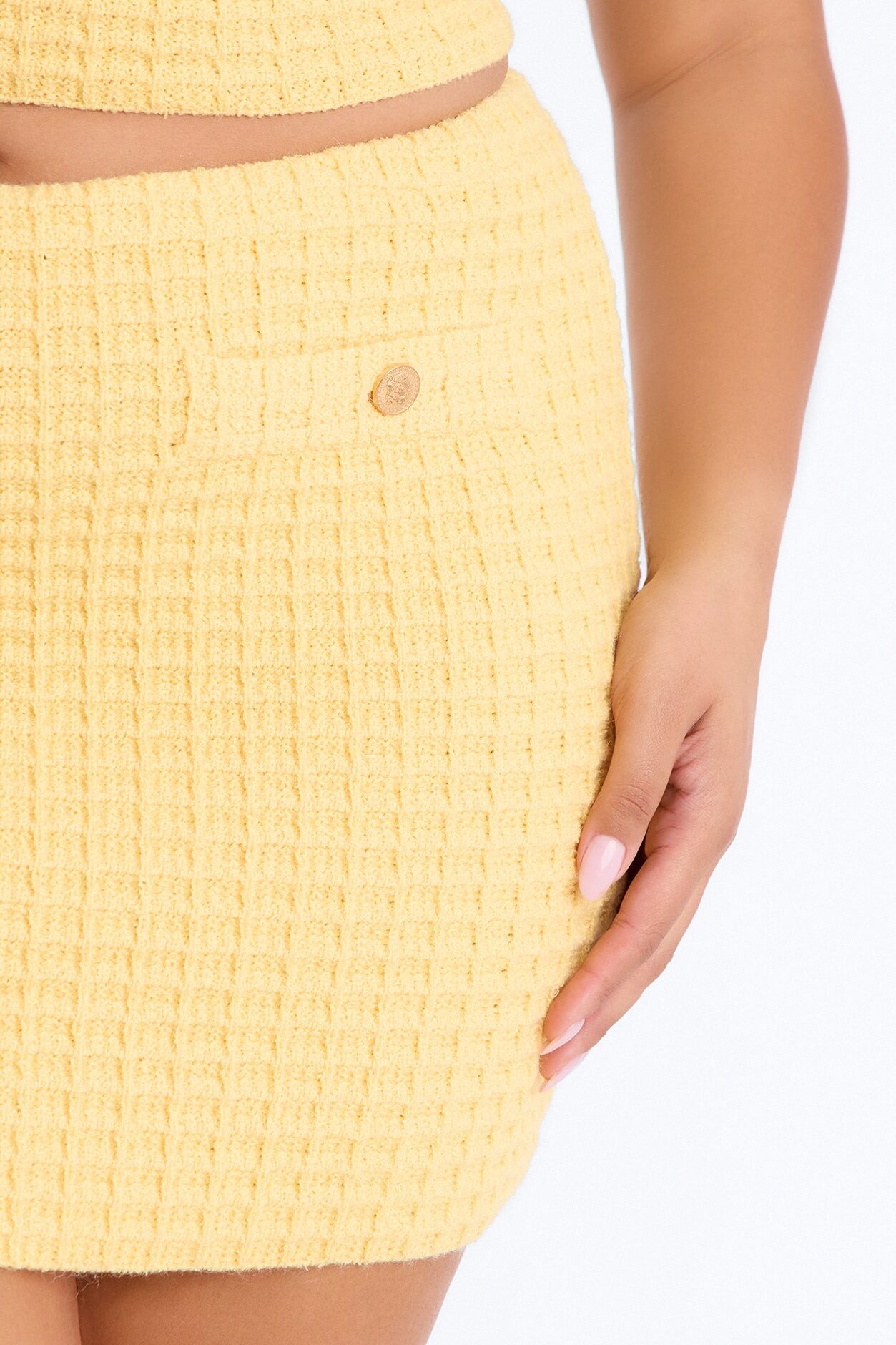 Minimal Effort Bodycon Sweater Mini Skirt - Butter Yellow