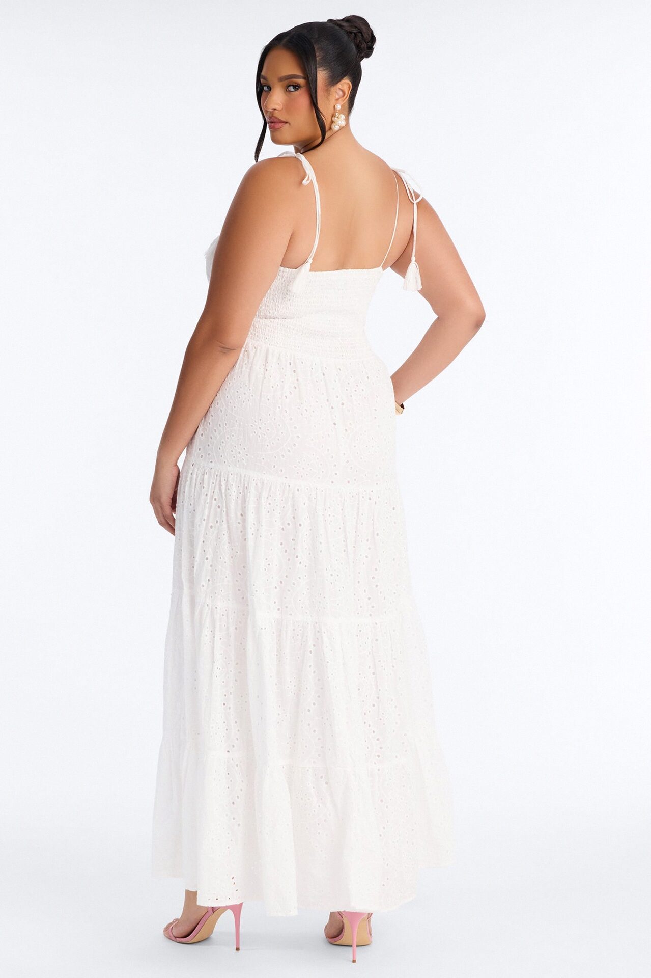 Keep It Casual Eyelet Maxi Dress - White
