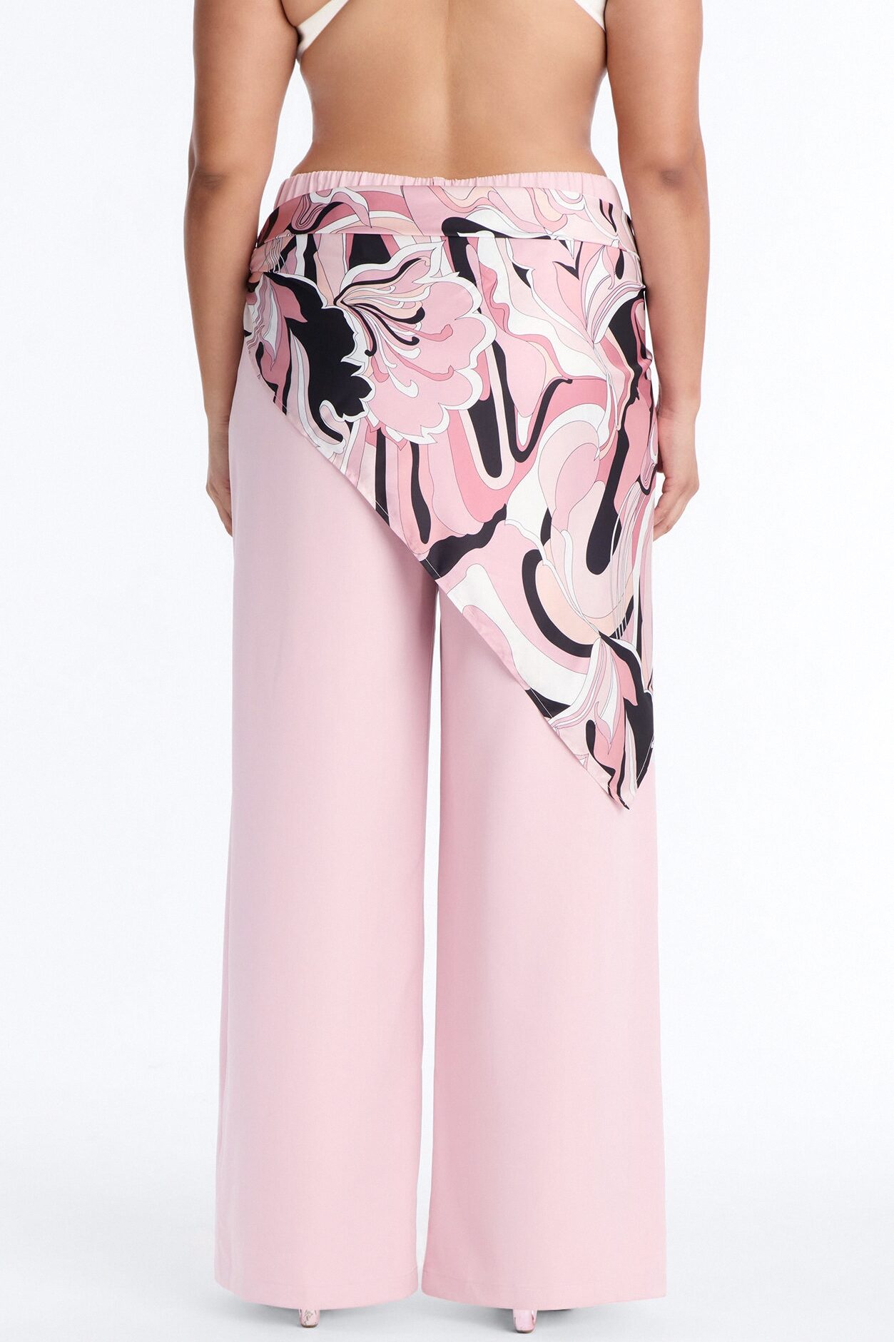 Malibu Days Scarf Belted Trouser Pant - Mauve/combo