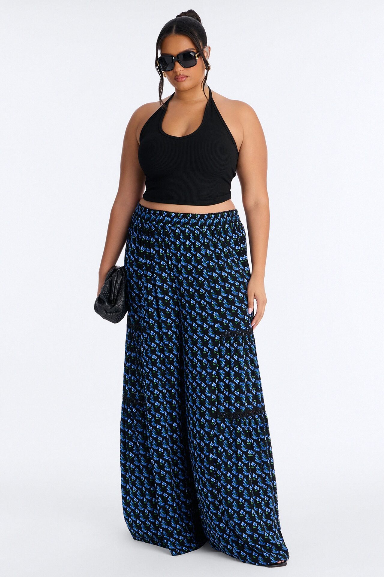 Maybe Later Wide Leg Pant - Blue/combo