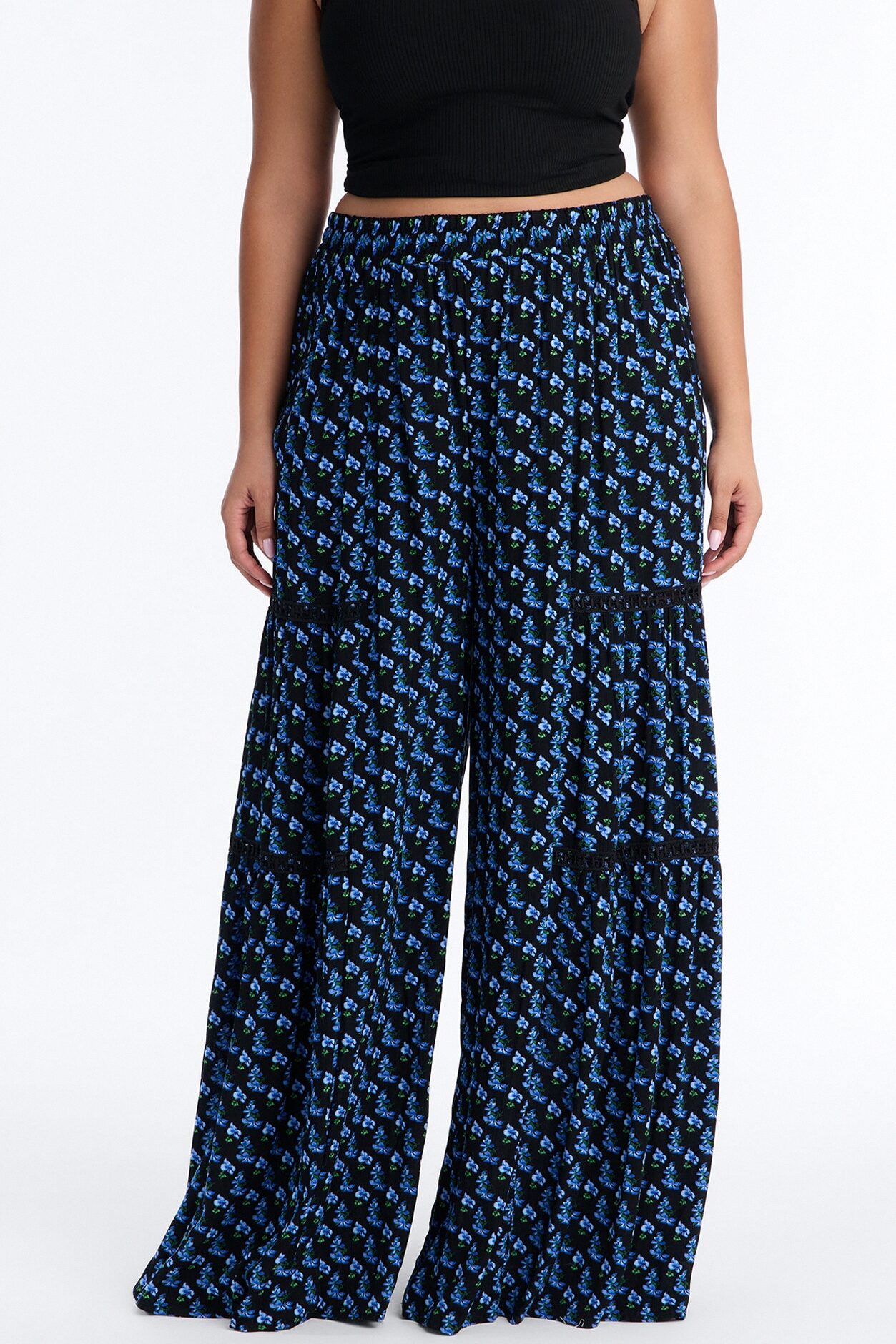 Maybe Later Wide Leg Pant - Blue/combo