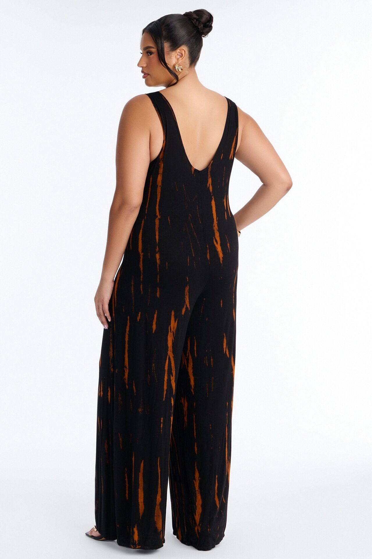 Rileigh Tie Dye Wide Leg Jumpsuit - Rust
