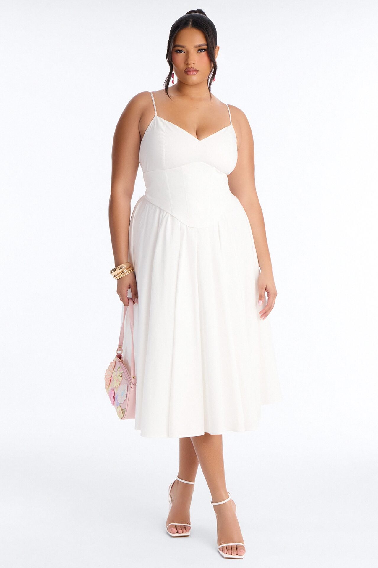 Forever Favorite Corset Midi Dress - White