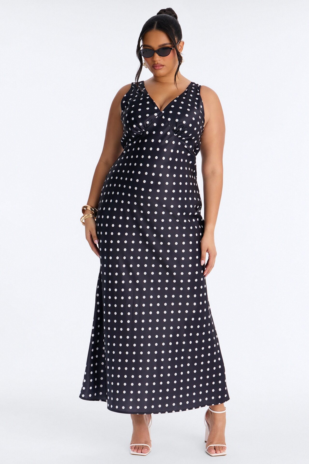 Meet Me There Polka Dot Maxi Dress - Black/White