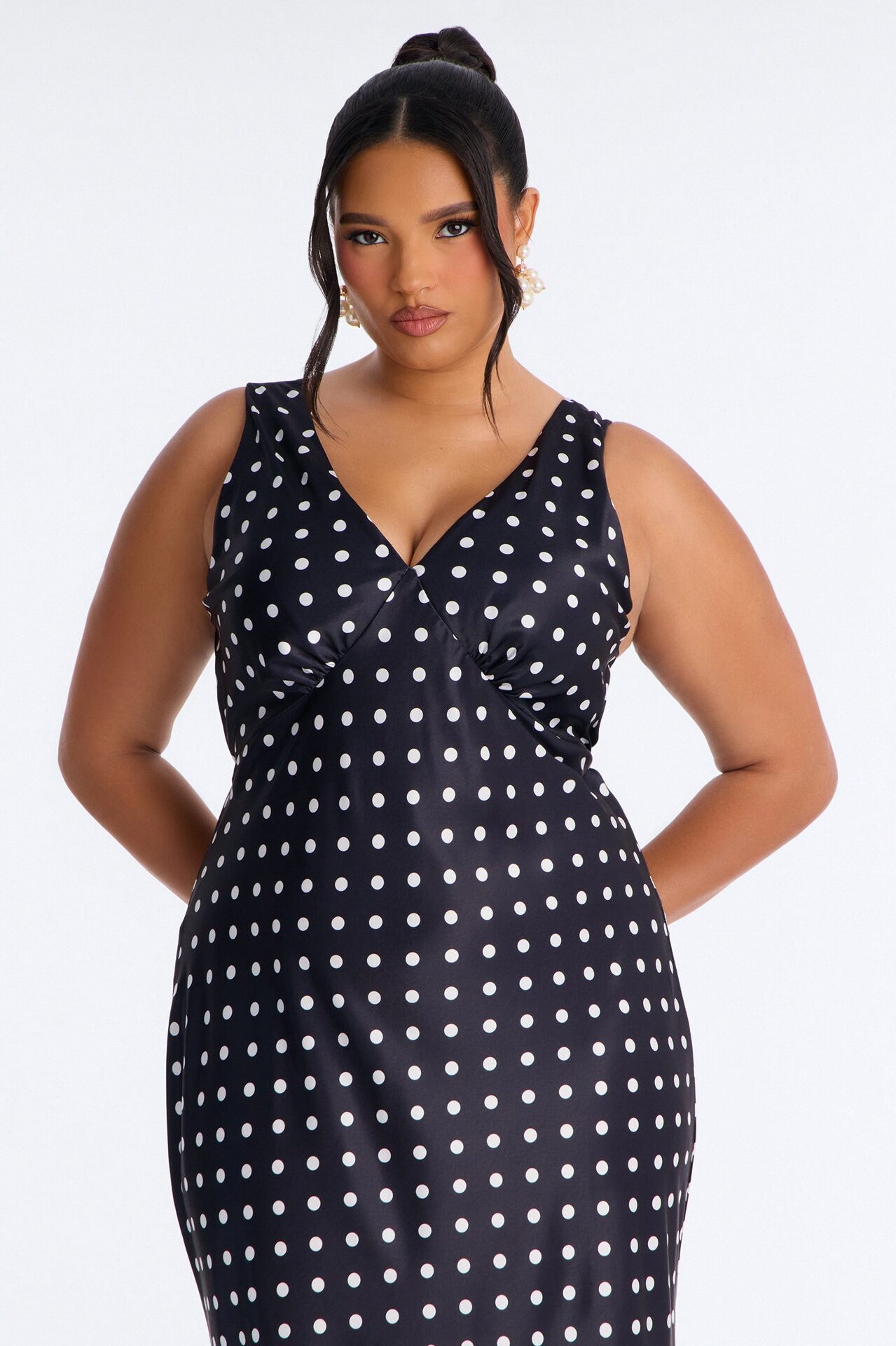 Meet Me There Polka Dot Maxi Dress - Black/White