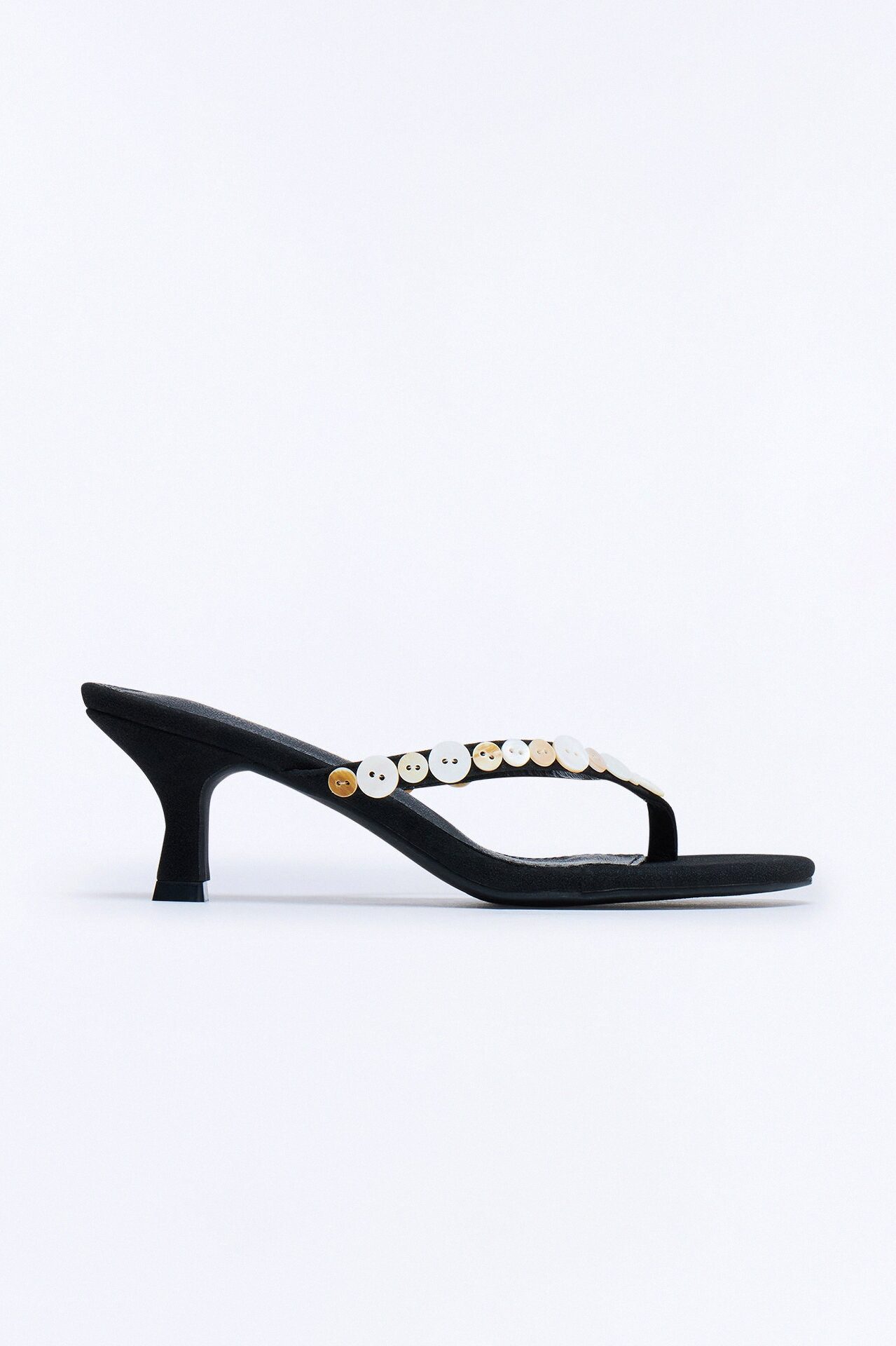 Mariako Thong Kitten Heels - Black