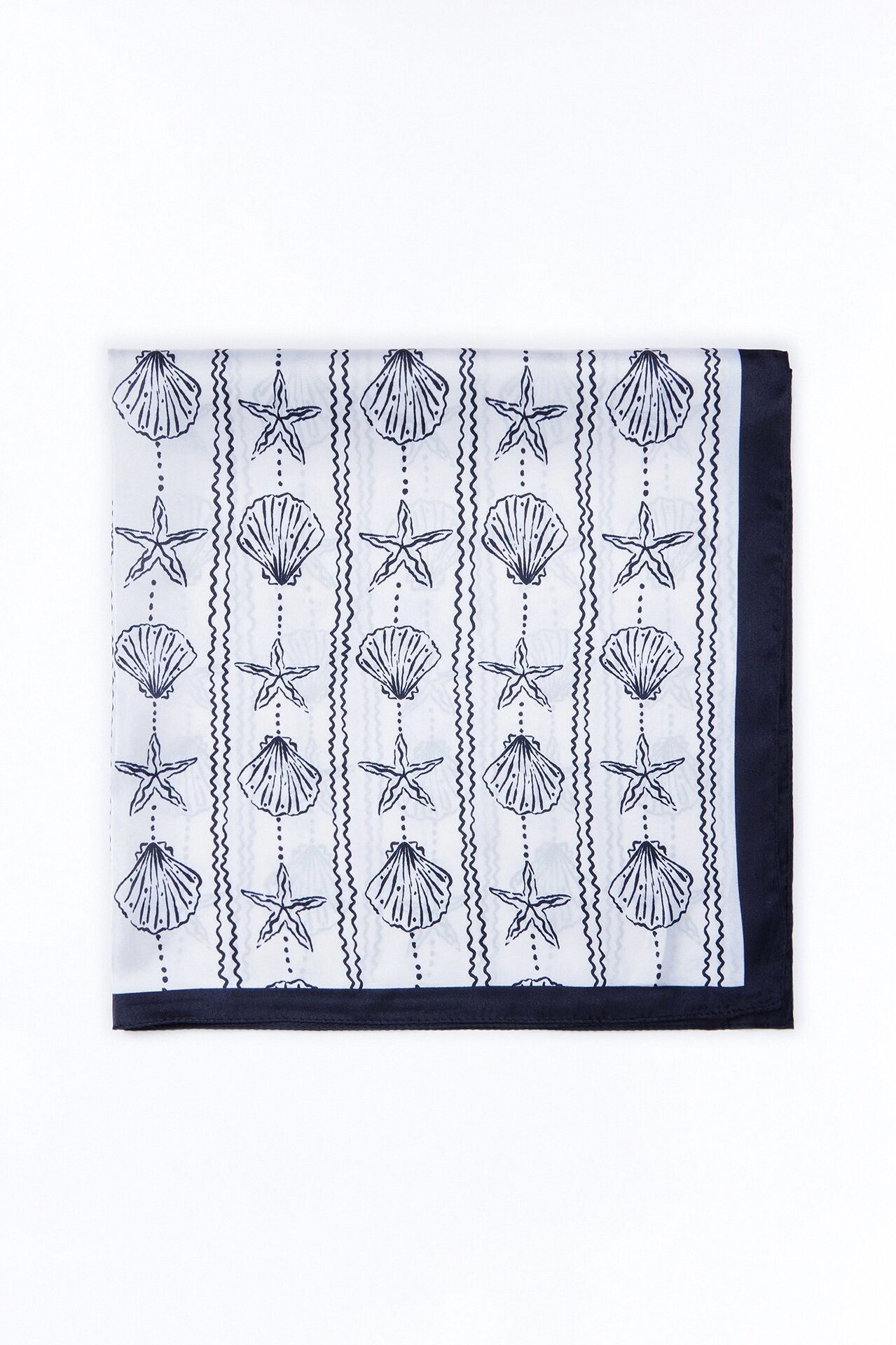 Tropical Novelty Satin Head Scarf - Black