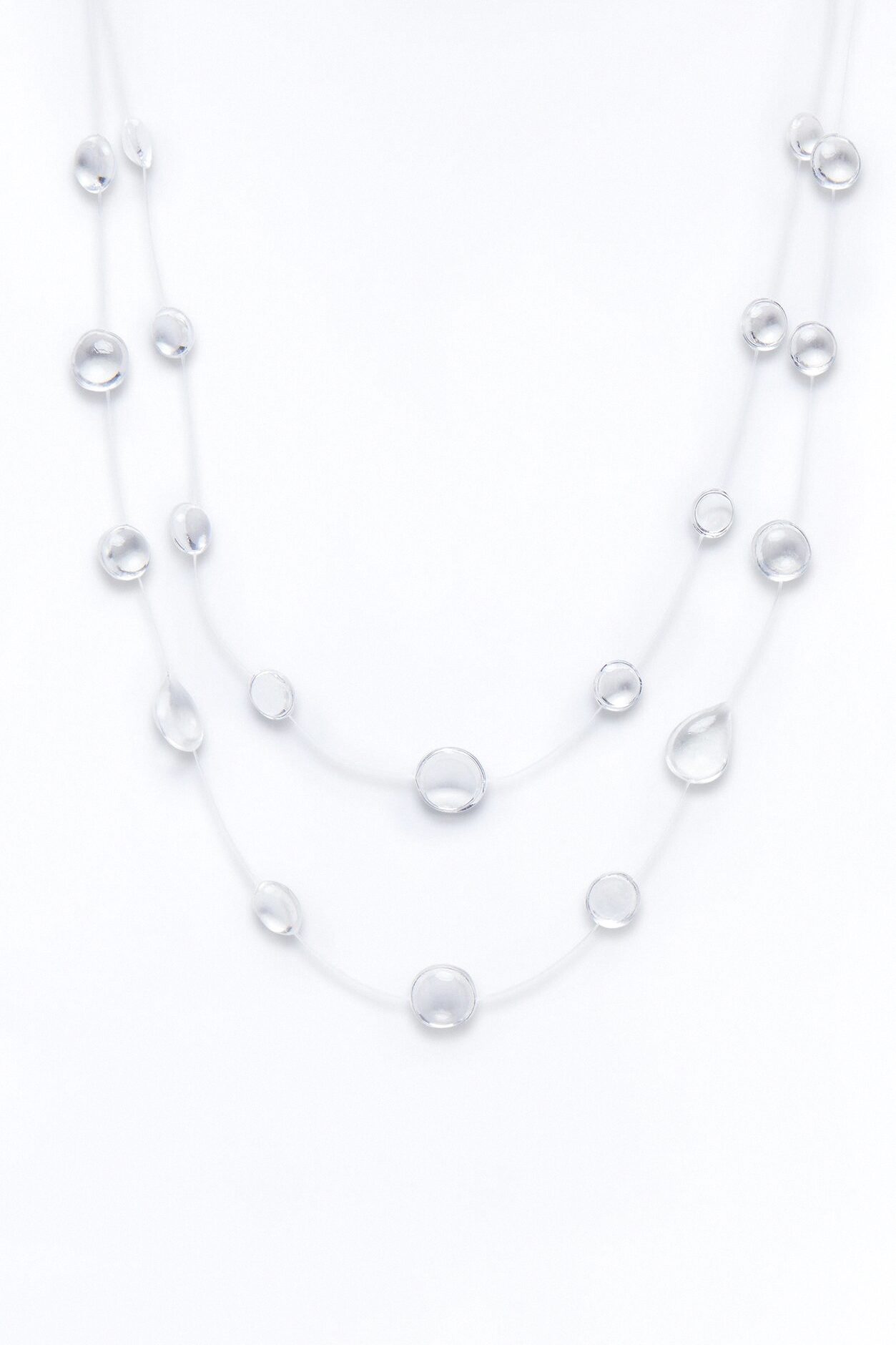 Nothing Here Clear Layered Necklace - Clear