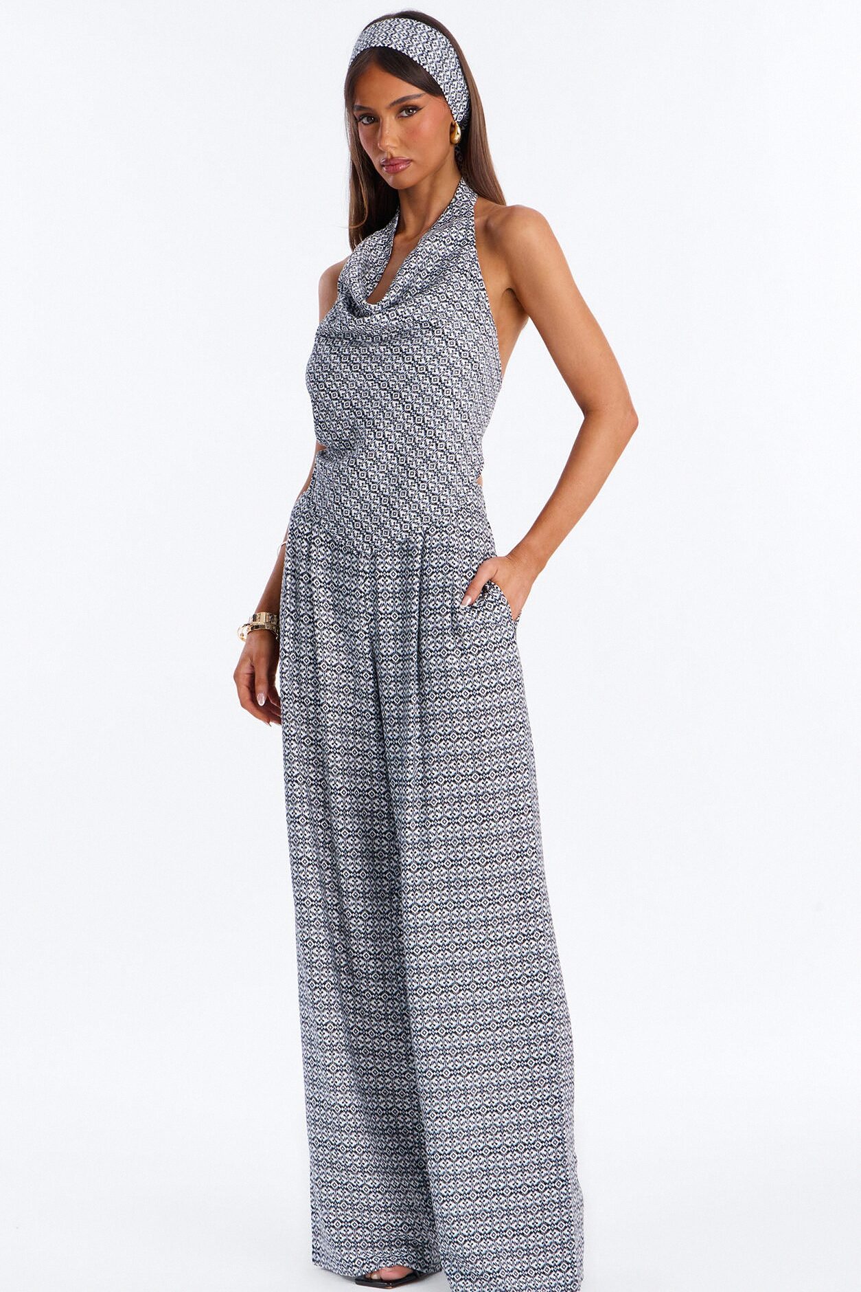 Bailey 3 Piece Halter Pant Set - Black/combo