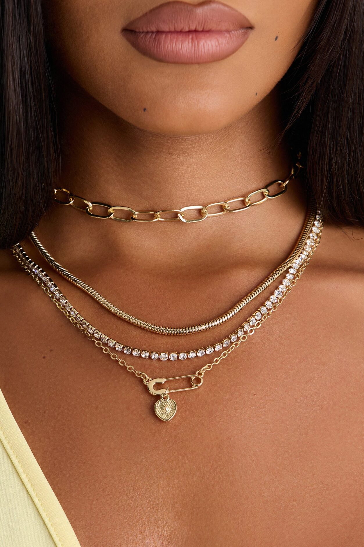 Playing For Keeps Layered Necklace - Gold