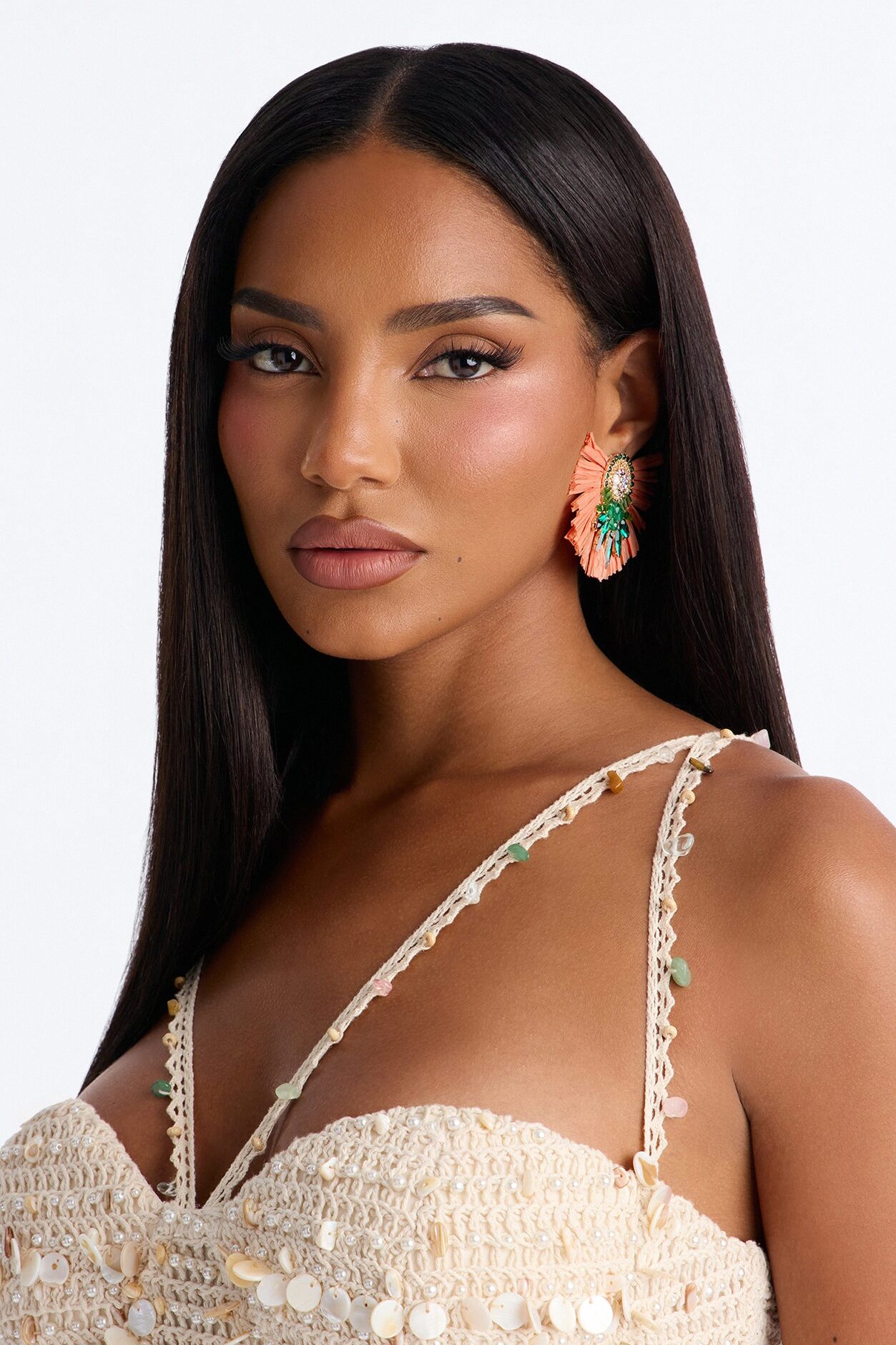 Rio Carnival Earrings - Peach/combo