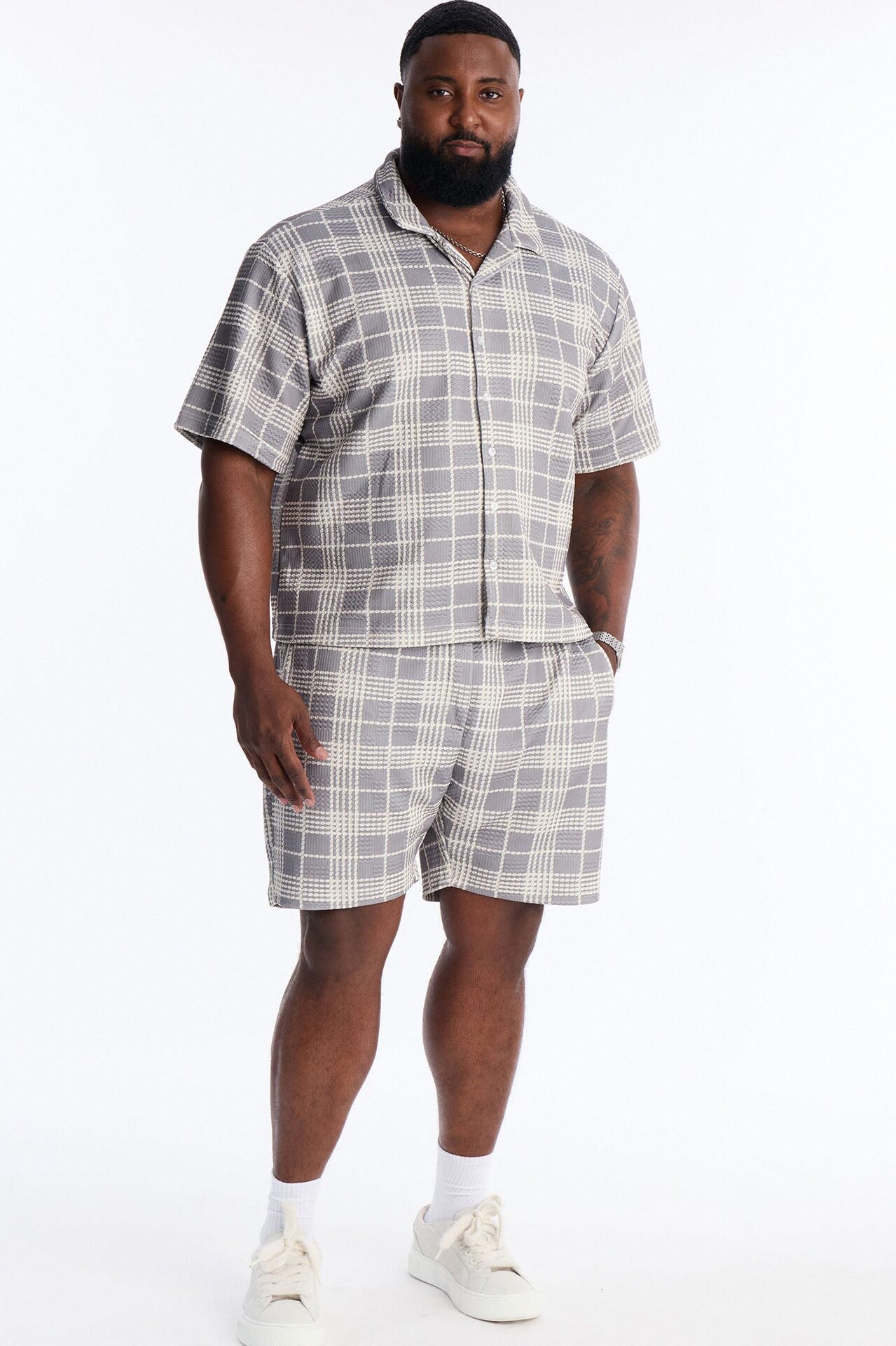 Islander Beadline Cuban Collar Shirt - Grey