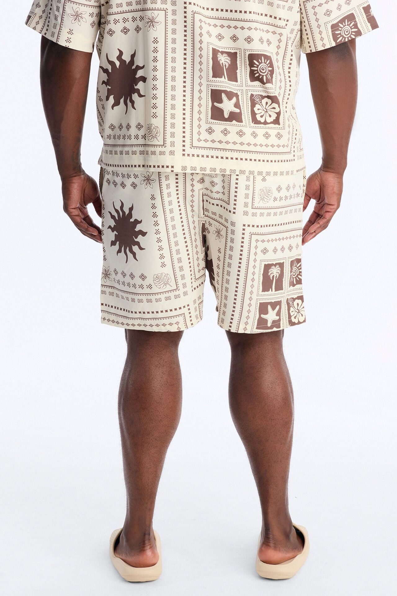 Terra Mosaic Swim Trunk 7″ - Brown