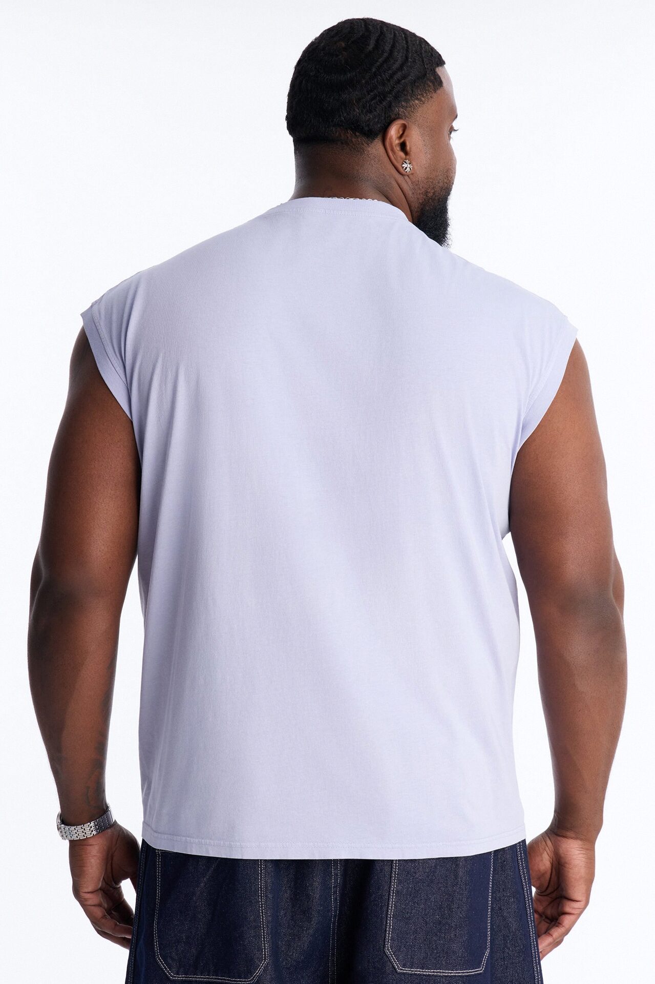 Built Different Vintage Muscle Tee - Blue Wash