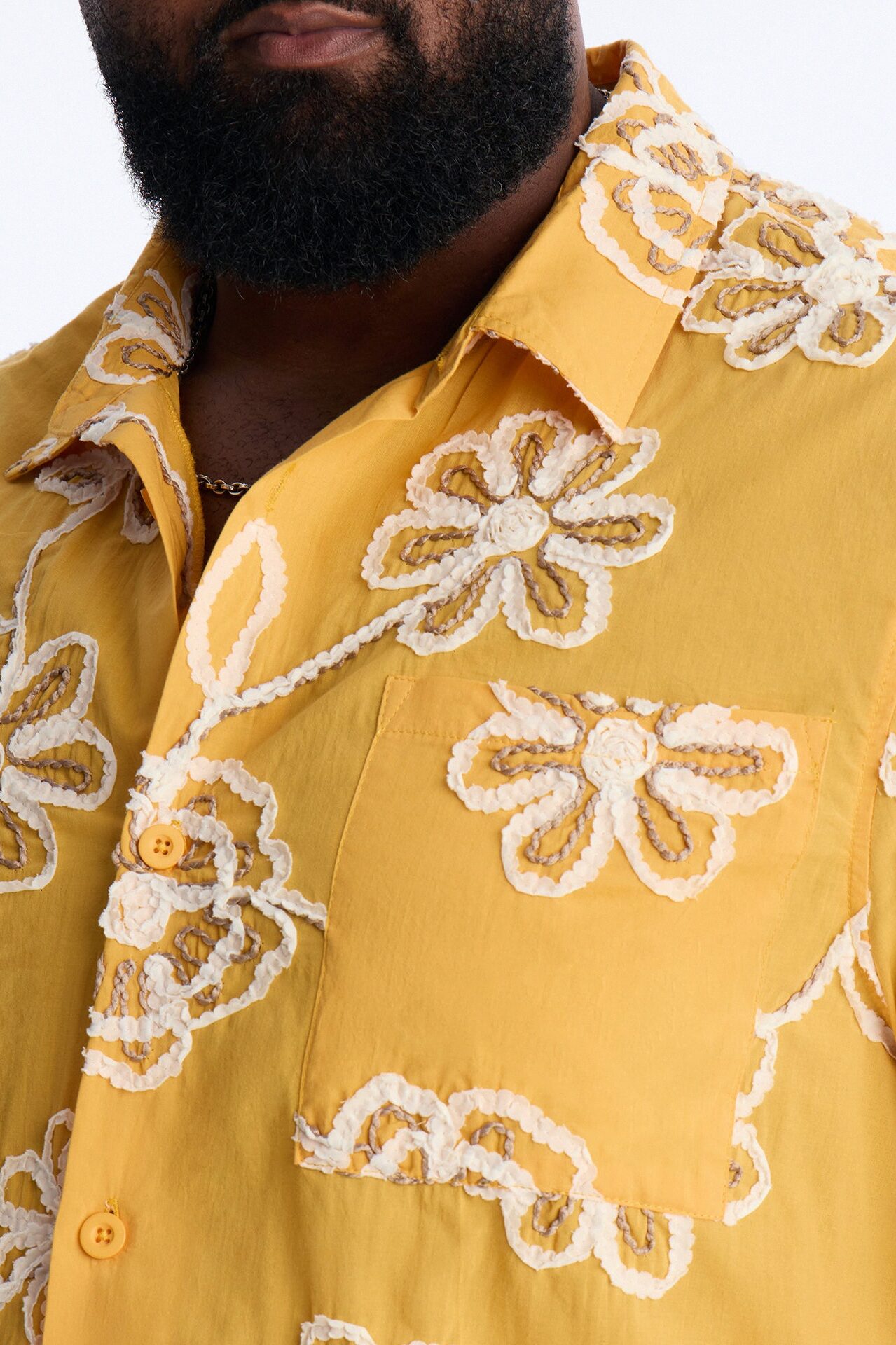 Paper Flore Short Sleeve Button Up Shirt - Mustard