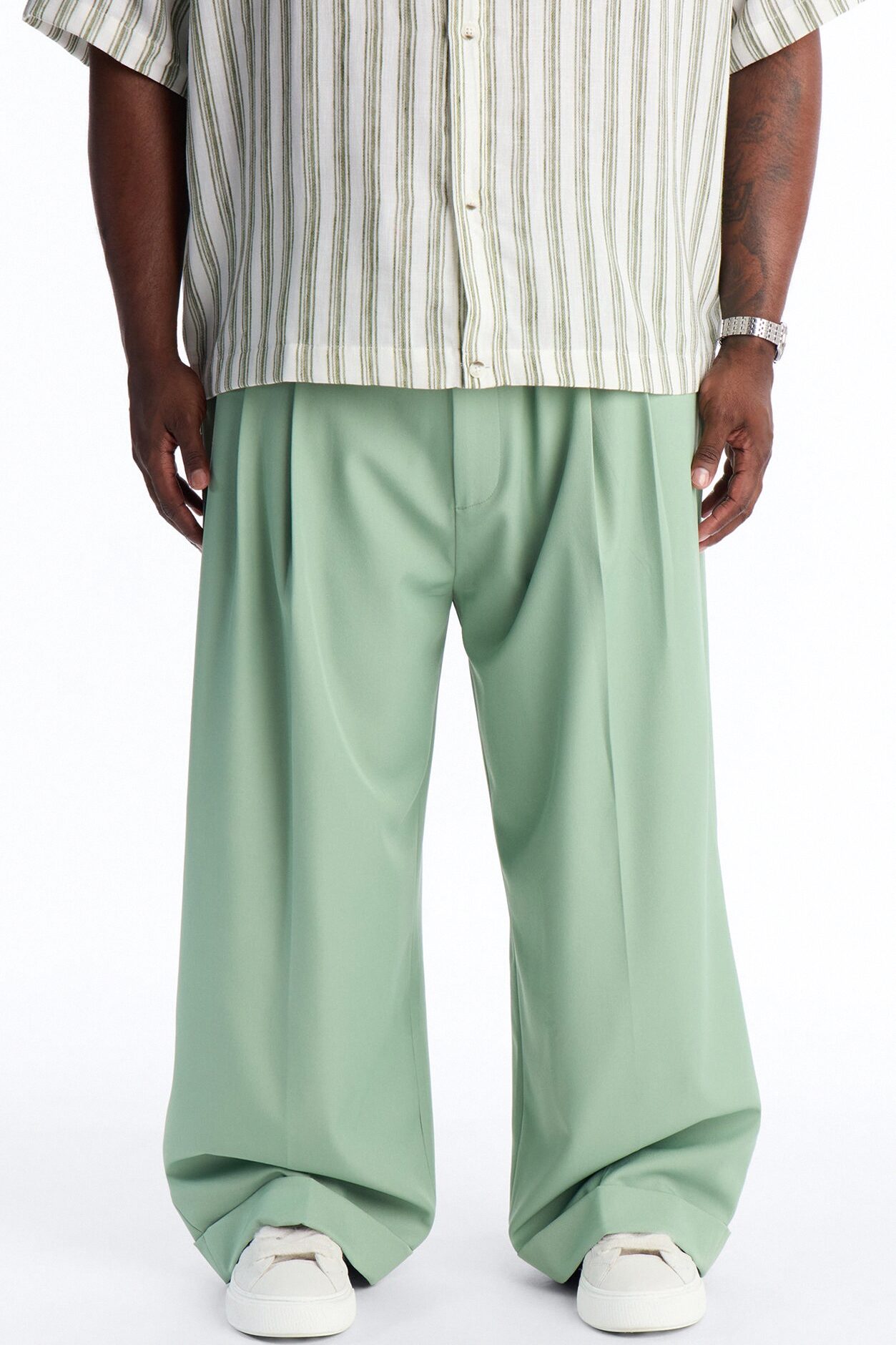 Relaxed Daycation Stripe Button Up Shirt - Green/combo