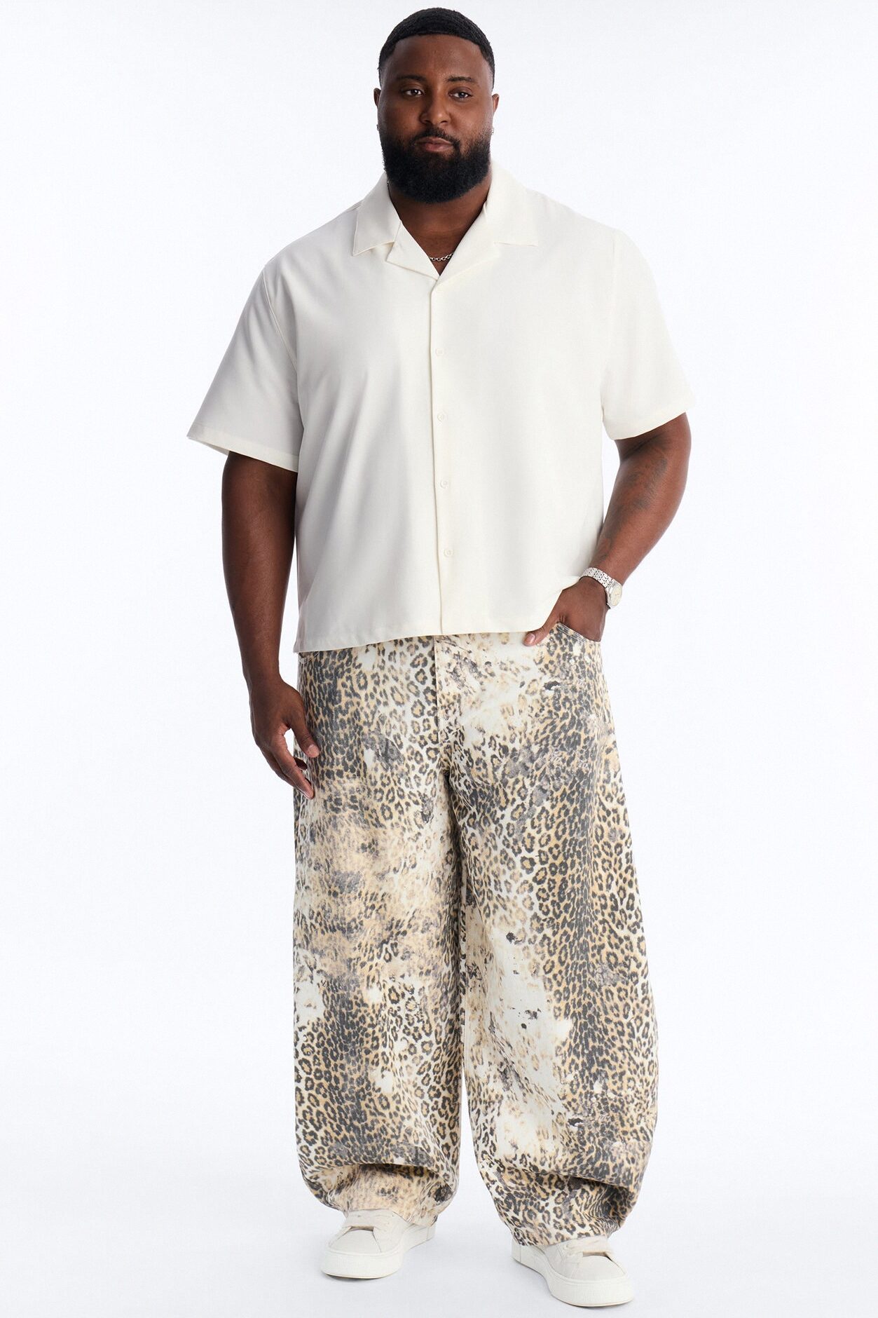 Soho Barrel Jean - Leopard