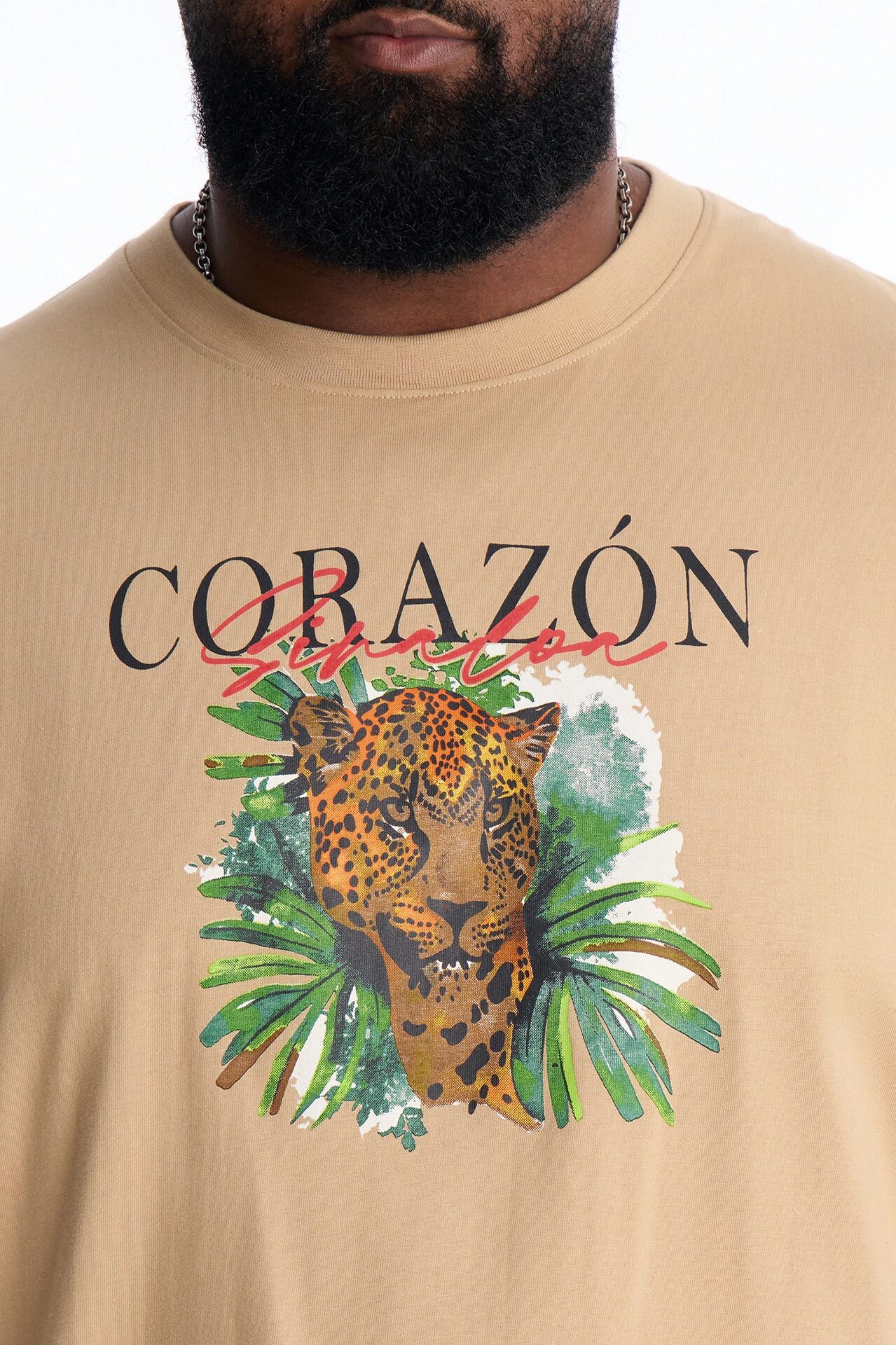 Corazon Sinaloa Oversized Short Sleeve Tee - Tan