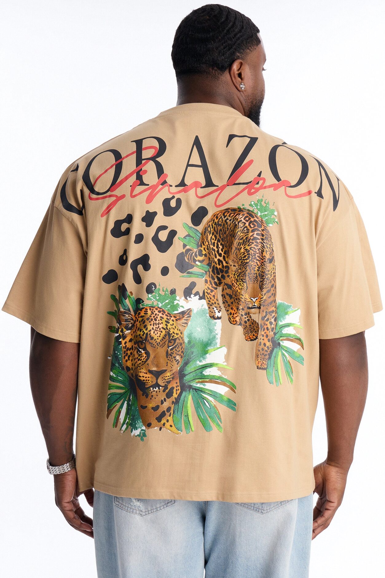 Corazon Sinaloa Oversized Short Sleeve Tee - Tan