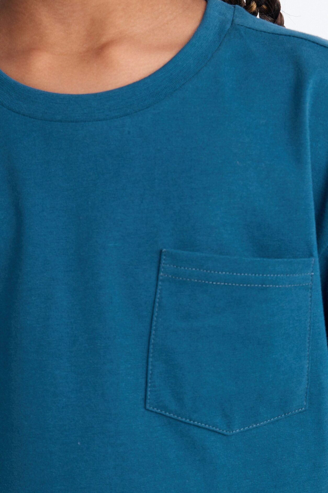 Mini Elisa Relaxed Crop Tee II - Teal