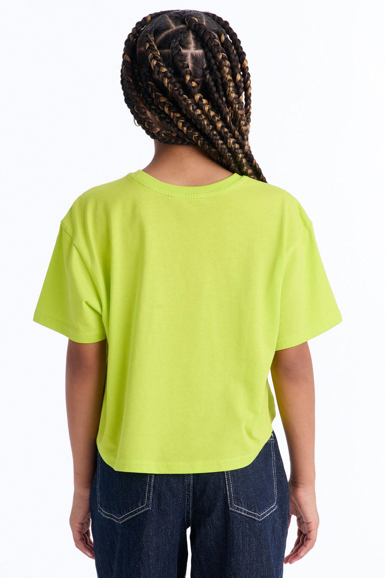 Mini Elisa Relaxed Crop Tee II - Neon Green