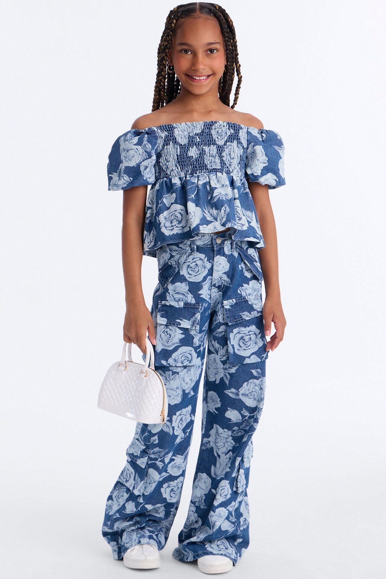 Mini Means Everything To Me Printed Bubble Top - Blue