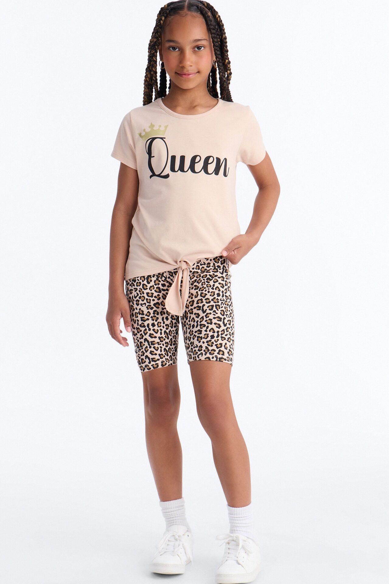 Mini Recognize The Queen Bike Short Set - Mocha/combo