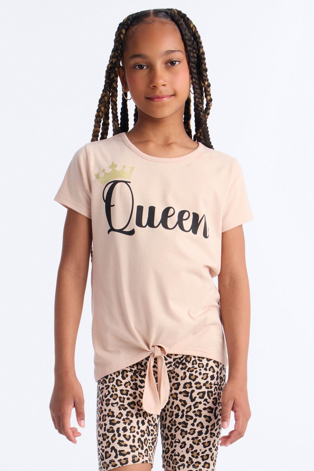 Mini Recognize The Queen Bike Short Set - Mocha/combo