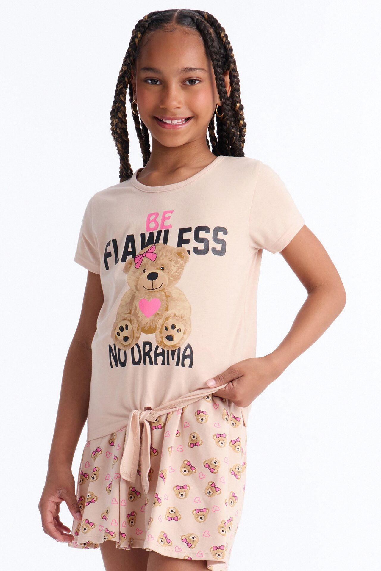 Mini Be Flawless No Drama Skort Set - Mocha/combo