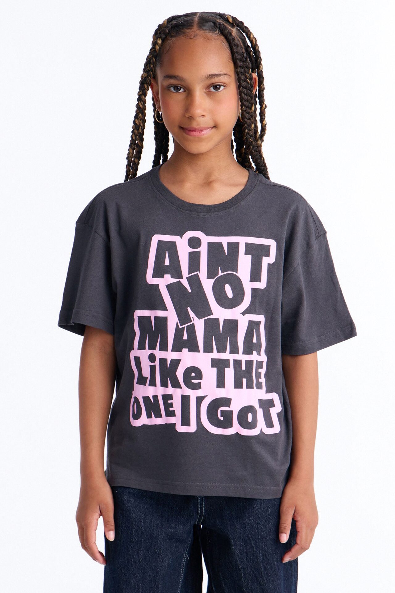 Mini Ain't No Mama Like The One I Got Short Sleeve Tee - Charcoal