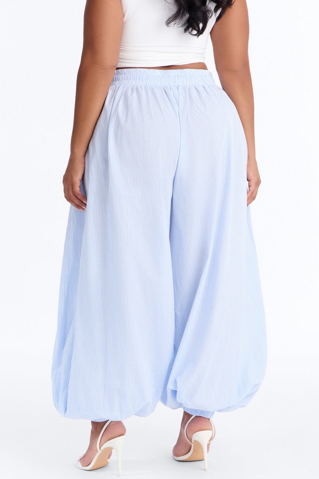 Easy Breezy Pinstripe Balloon Jogger - Blue
