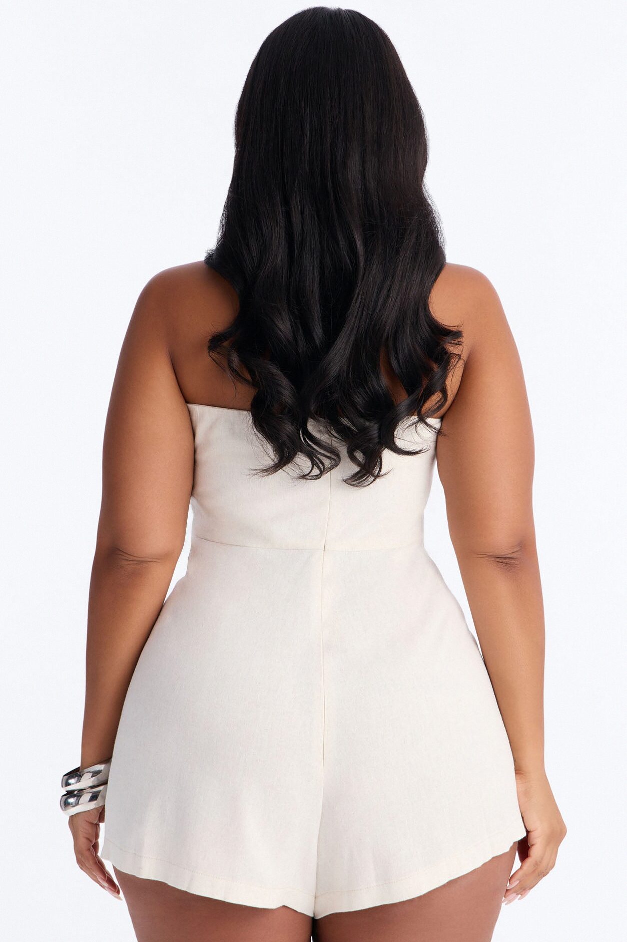 Island Morning Linen Skort Romper - Taupe