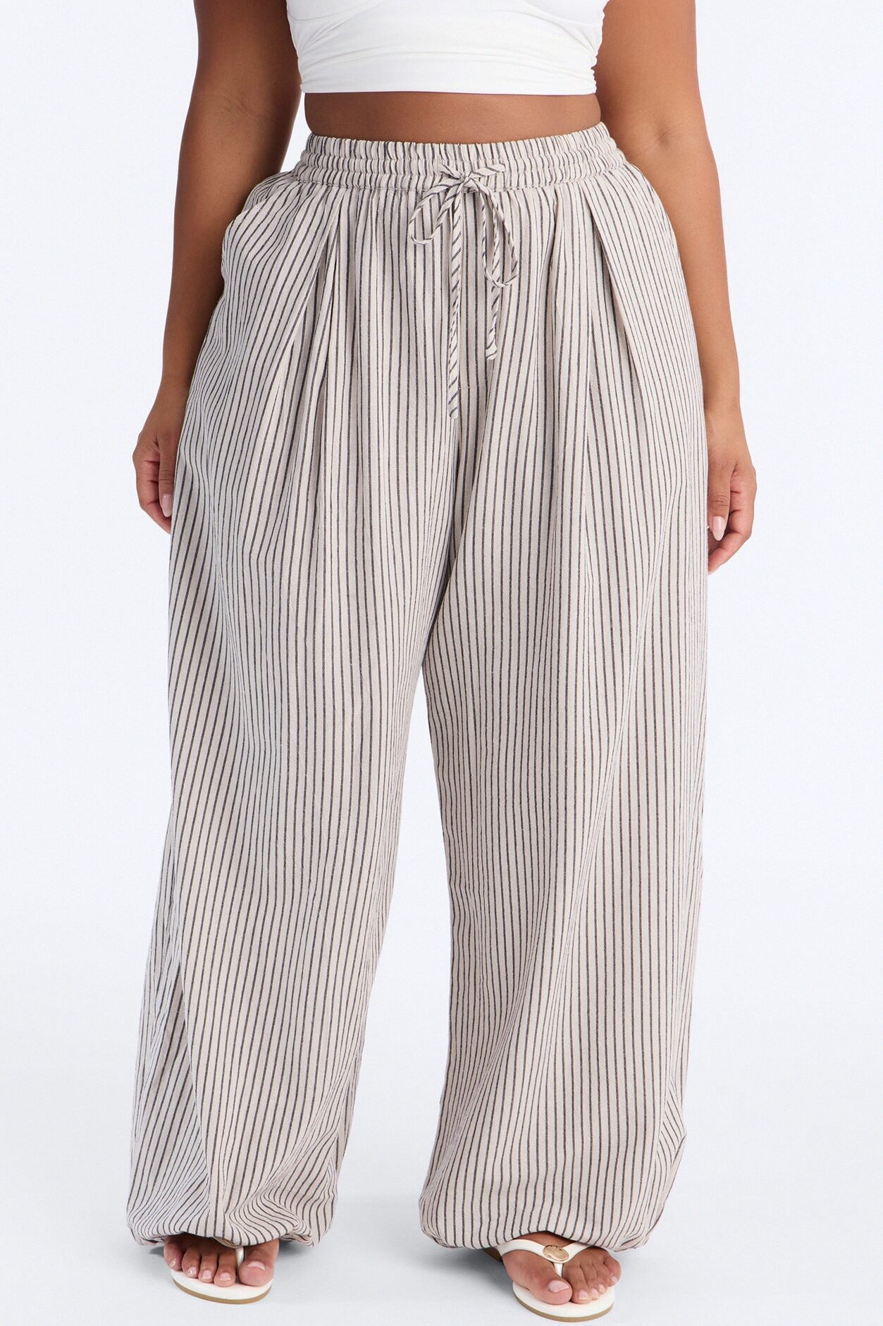 Jane High Rise Striped Jogger Pant - Natural/Combo