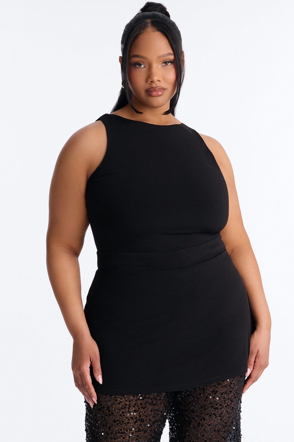 Mari Knit Sequin Jumpsuit - Black