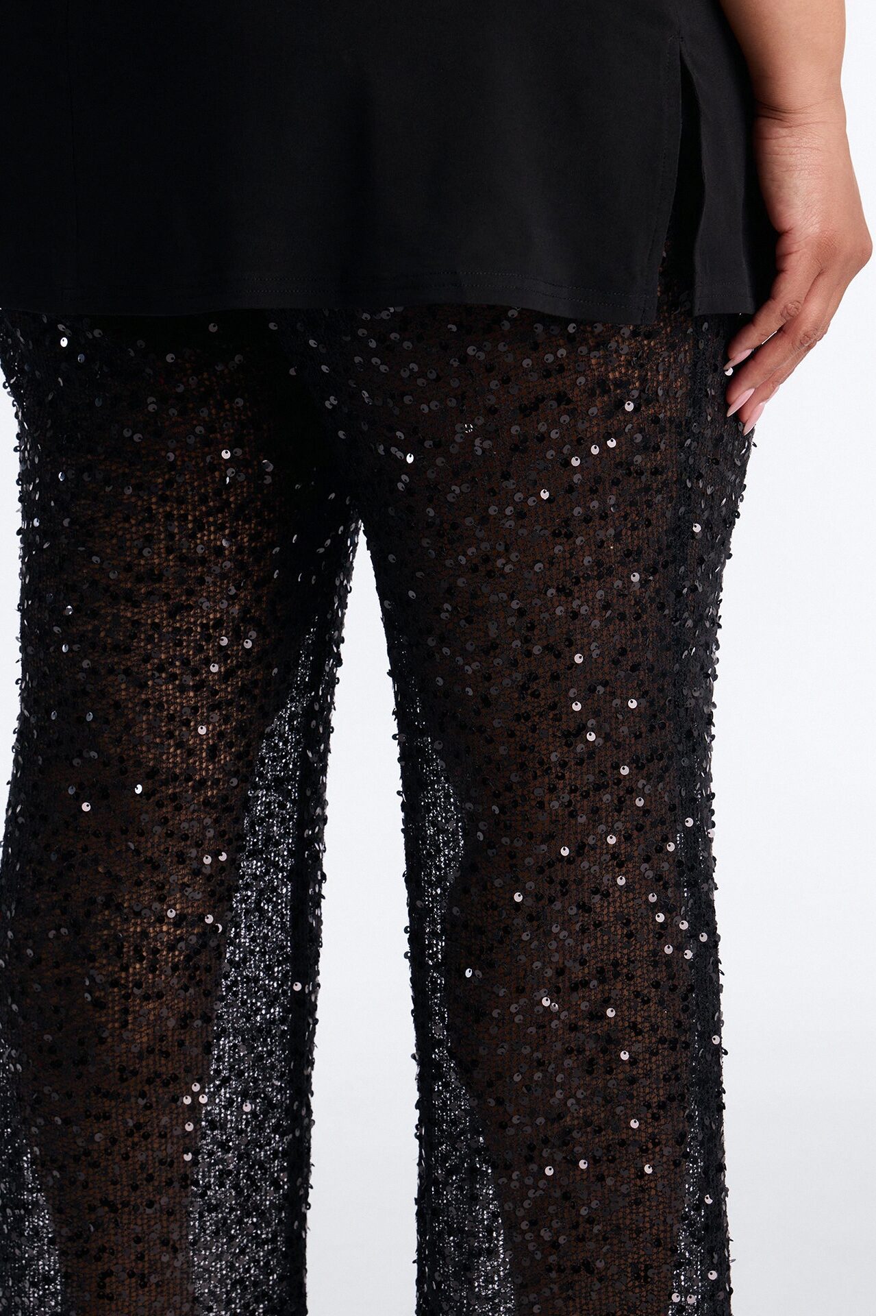 Mari Knit Sequin Jumpsuit - Black